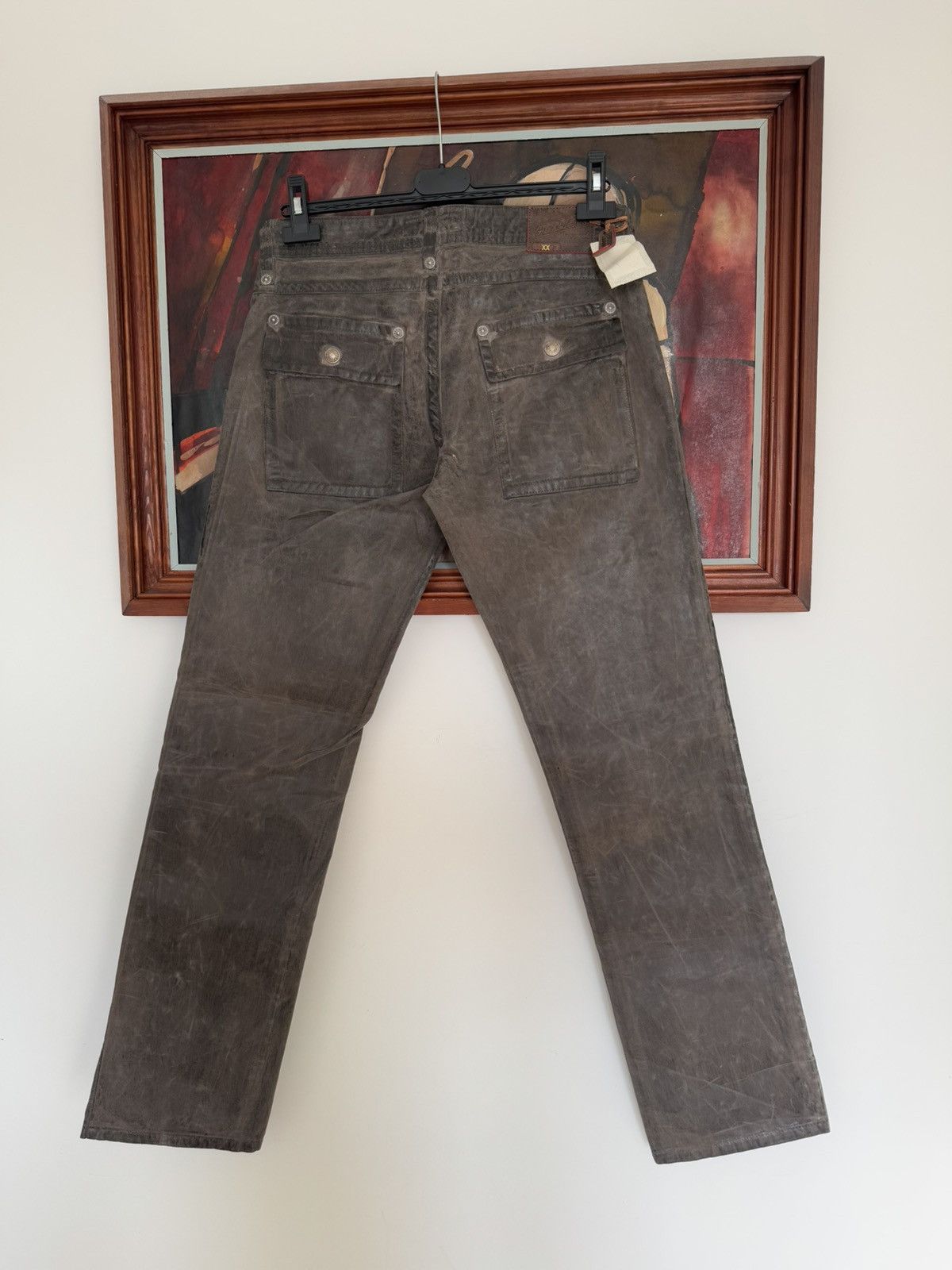 Guess Vintage Guess Waxed Brown Denim Jeans Biker Pant Streetwear Size US 29 - 2 Thumbnail