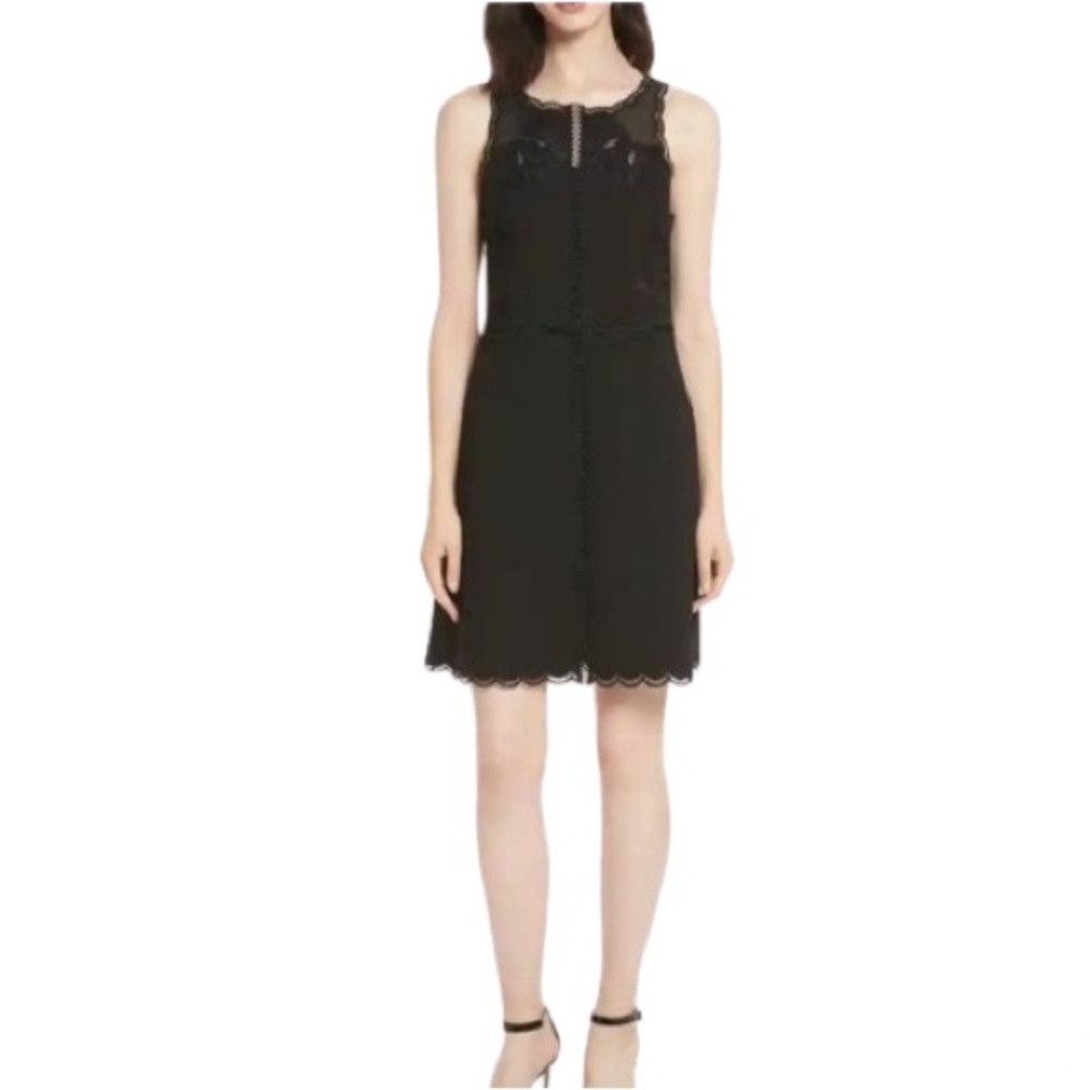 Ted Baker Women's 3 (8) Ted Baker Codi Lace Scallop Hem Black Dress F Size M / US 6-8 / IT 42-44 - 1 Thumbnail