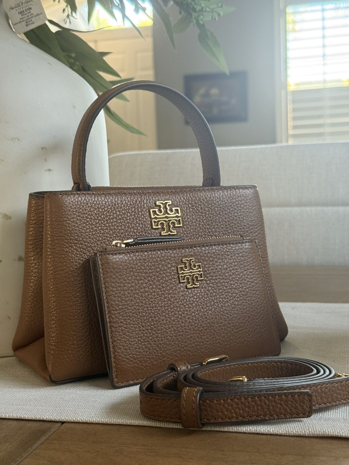 Tory Burch New Tory Burch Britten Mini Satchel & cardholder In Moose Size ONE SIZE - 1 Thumbnail