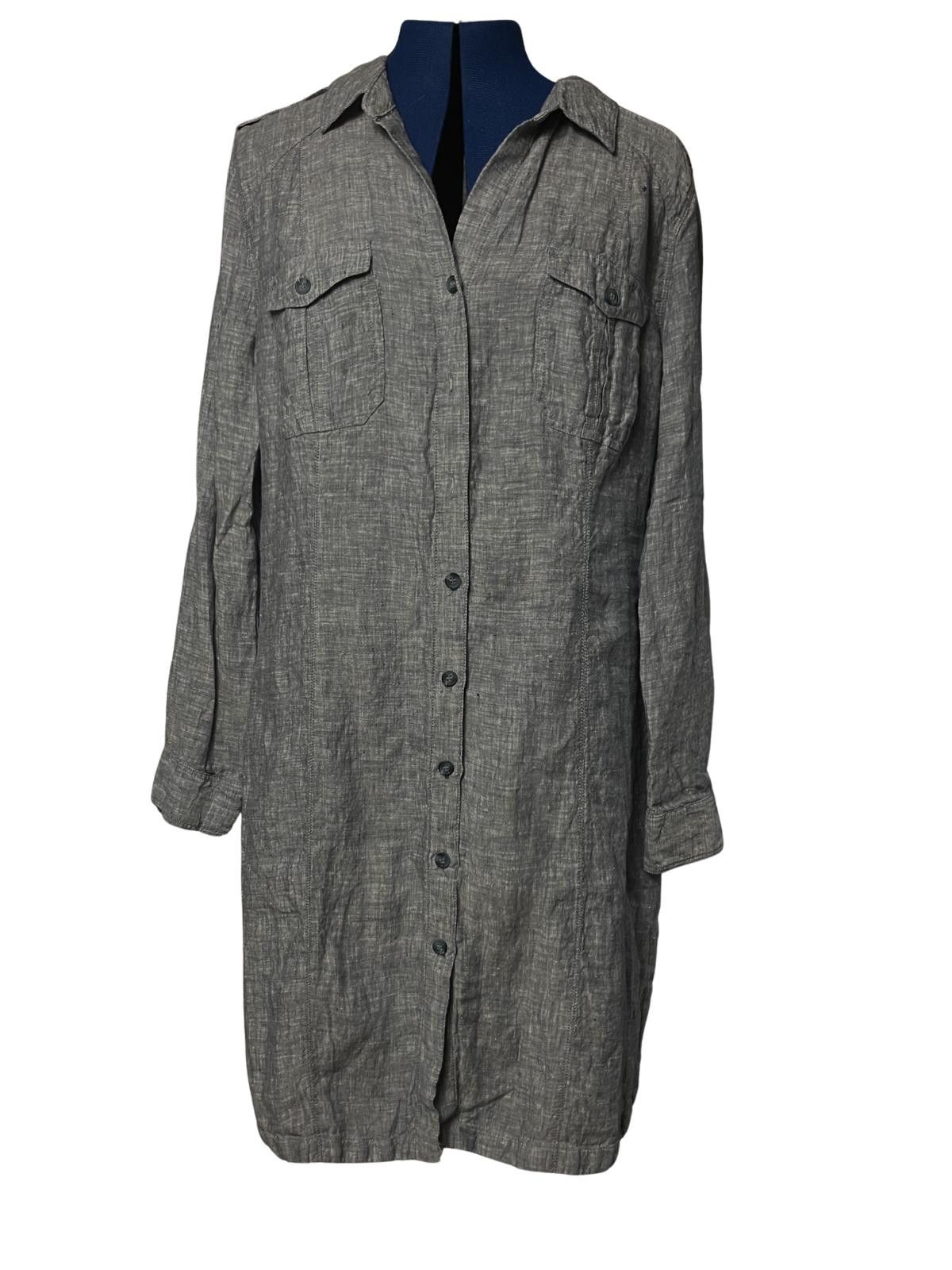 Other INC Linen Shirt Dress Gray Button Front Size 16 Size XXL / US 16-18 / IT 52-54 - 2 Thumbnail