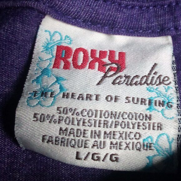 Other Vintage Y2K Roxy Paradise Flowers Surf T-Shirt Size L / US 10 / IT 46 - 4 Thumbnail