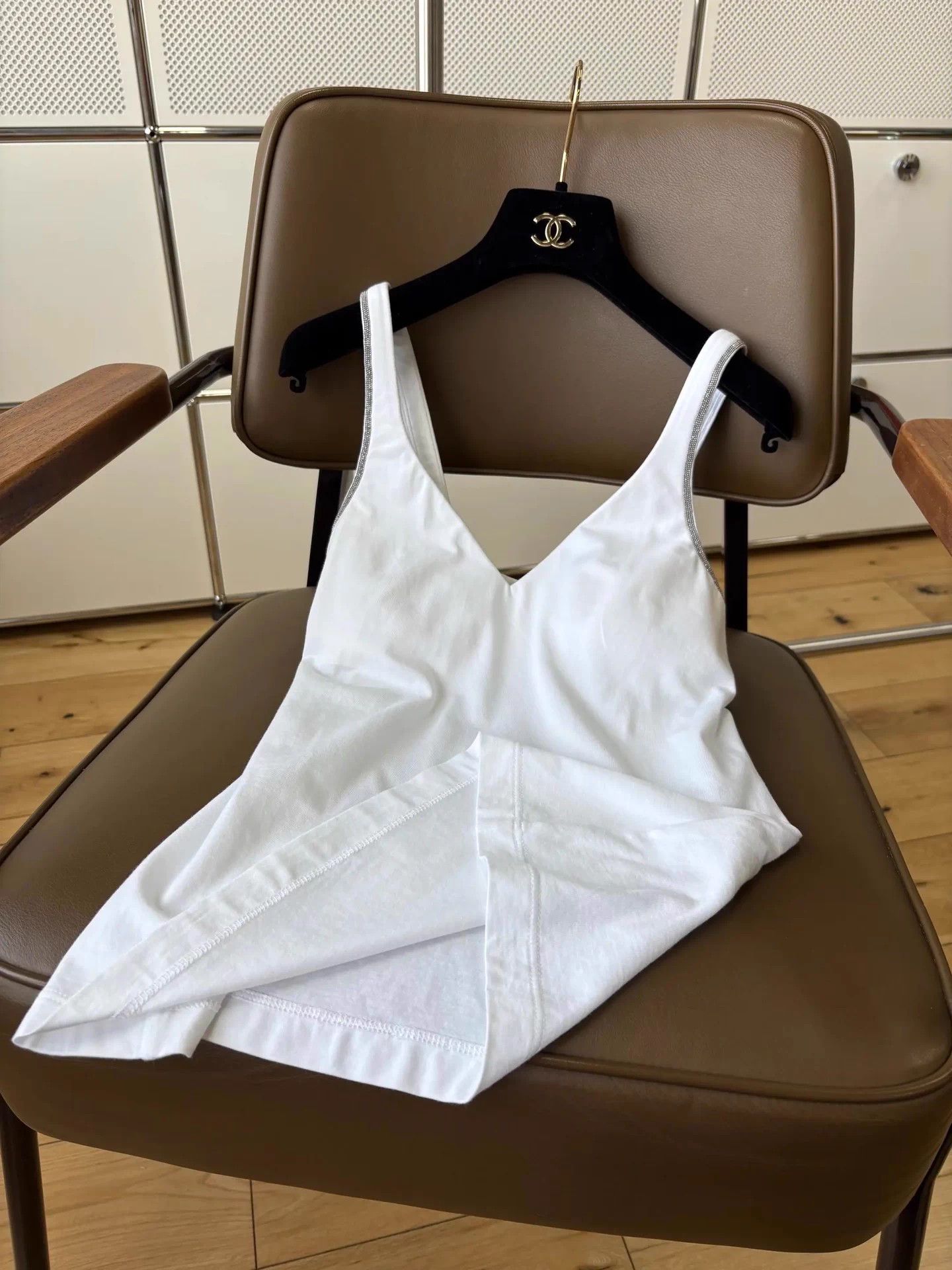 Brunello Cucinelli BC White Beaded Cami Top Size S Size S / US 4 / IT 40 - 4 Thumbnail