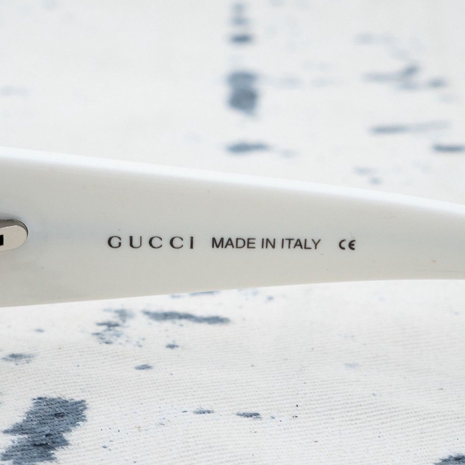 Gucci × Vintage Iconic gucci white old logo rectangular vintage sunglasses Size ONE SIZE - 5 Thumbnail