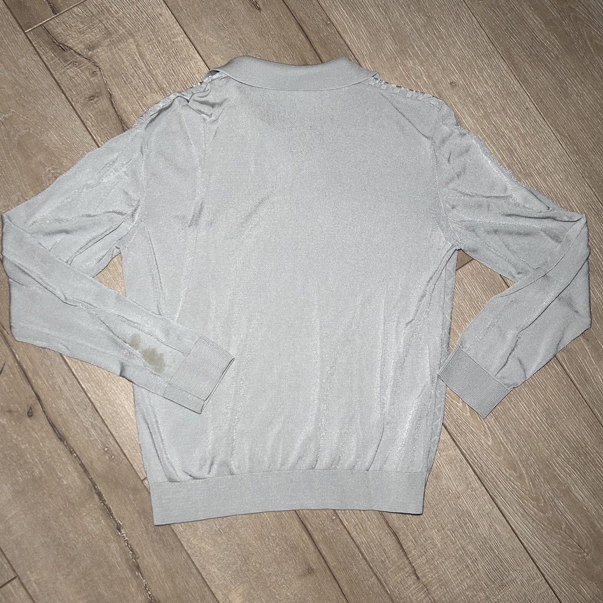 Lemaire Lemaire Viscose Jacquard Knit Long Sleeve Polo Gray S Size US S / EU 44-46 / 1 - 15 Thumbnail