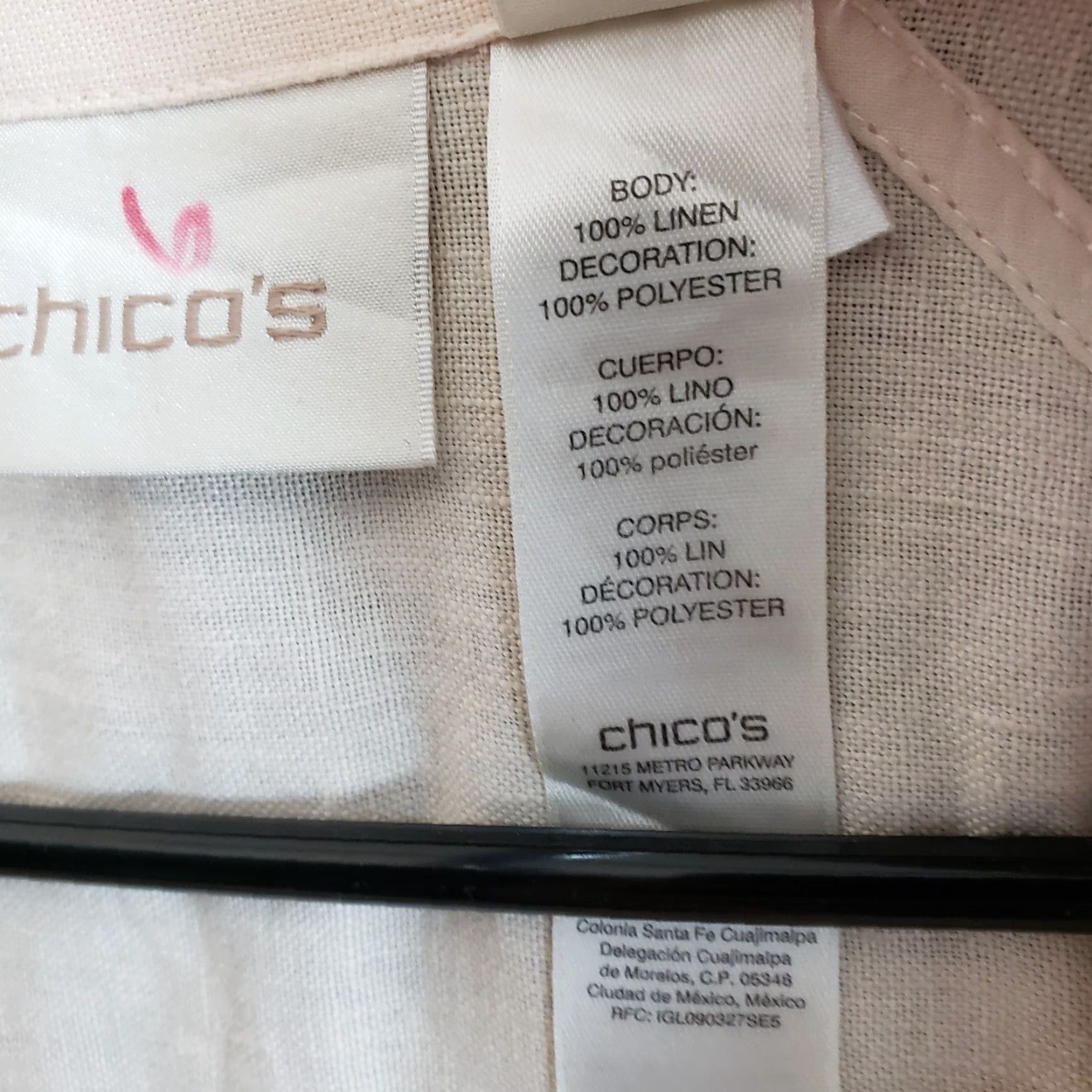 Vintage VINTAGE Chico's Womens Eyelet Linen Jacket Sz Large Peach 3/4 Sleeve Zips Size L / US 10 / IT 46 - 7 Thumbnail