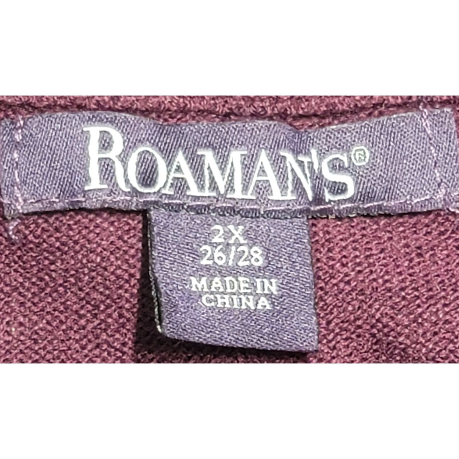 Other Roaman's Purple High Crew Neck Long Sleeve Top 2X 26W 28W Size XXL / US 16-18 / IT 52-54 - 3 Thumbnail