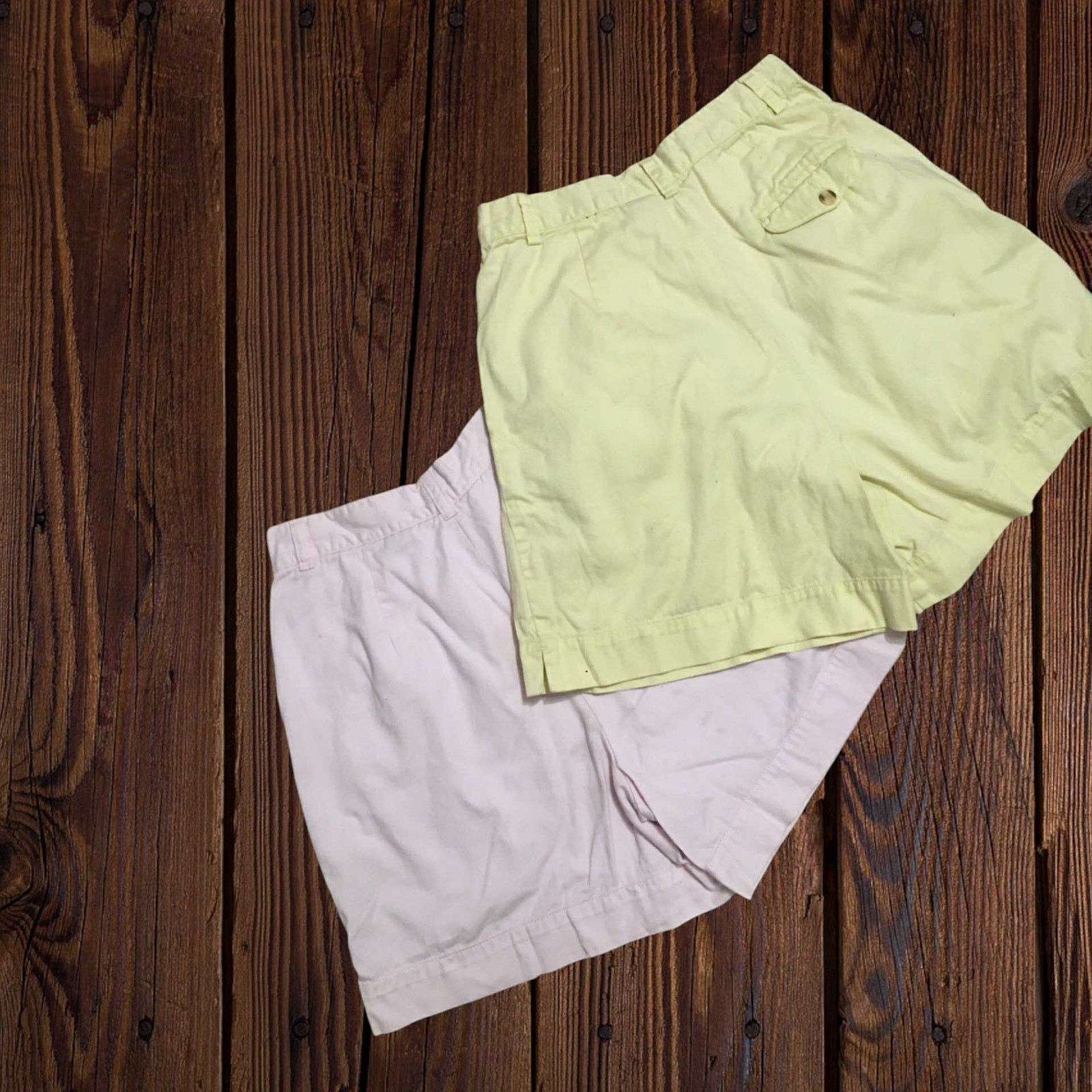 Other 2Pair New York & Co Shorts High Waist Pleat Yellow/Pink27.5" Size 27" / US 4 / IT 40 - 5 Thumbnail