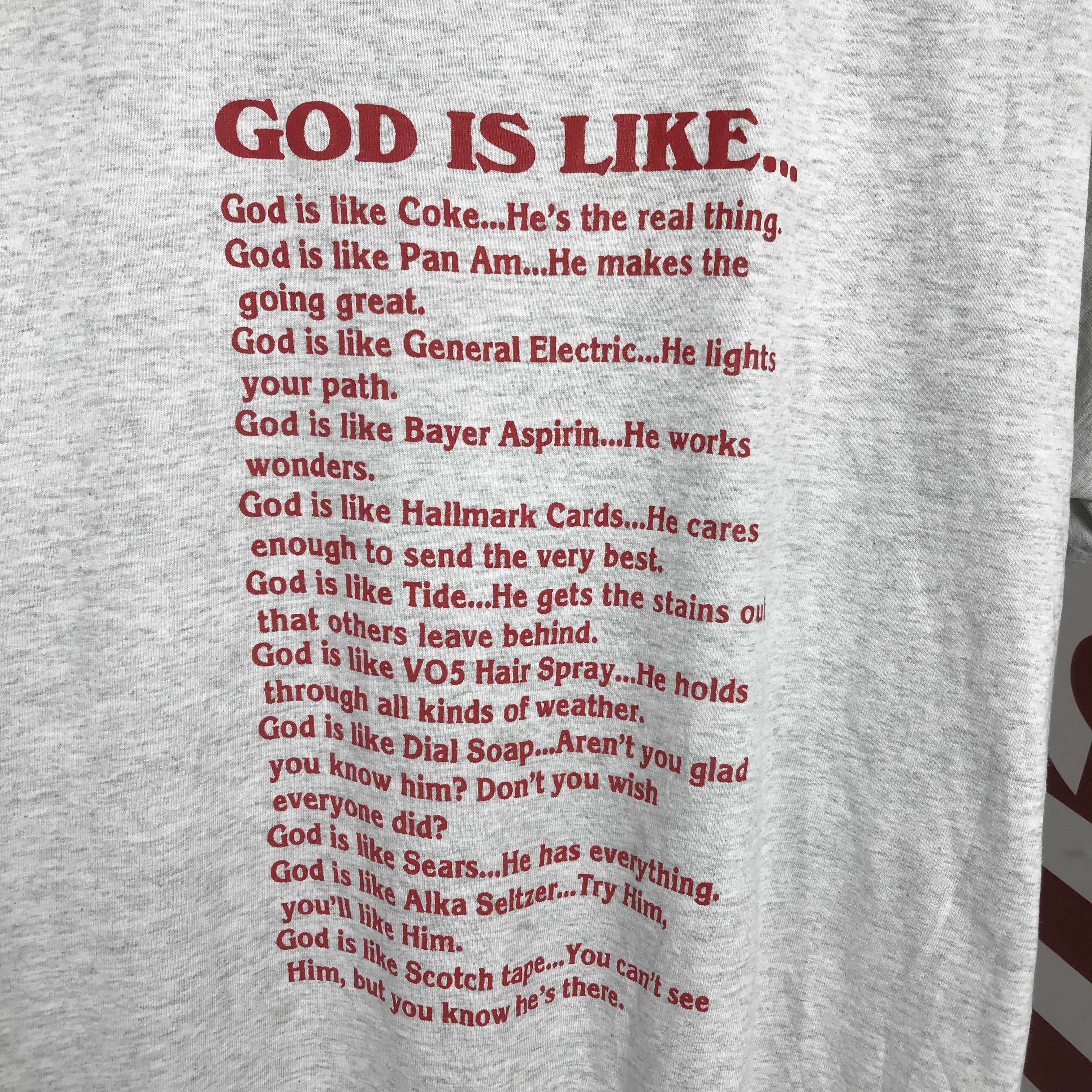 Delta Vintage 90s God T-Shirt Large Funny Jesus Art Single Stitch Size US L / EU 52-54 / 3 - 4 Thumbnail
