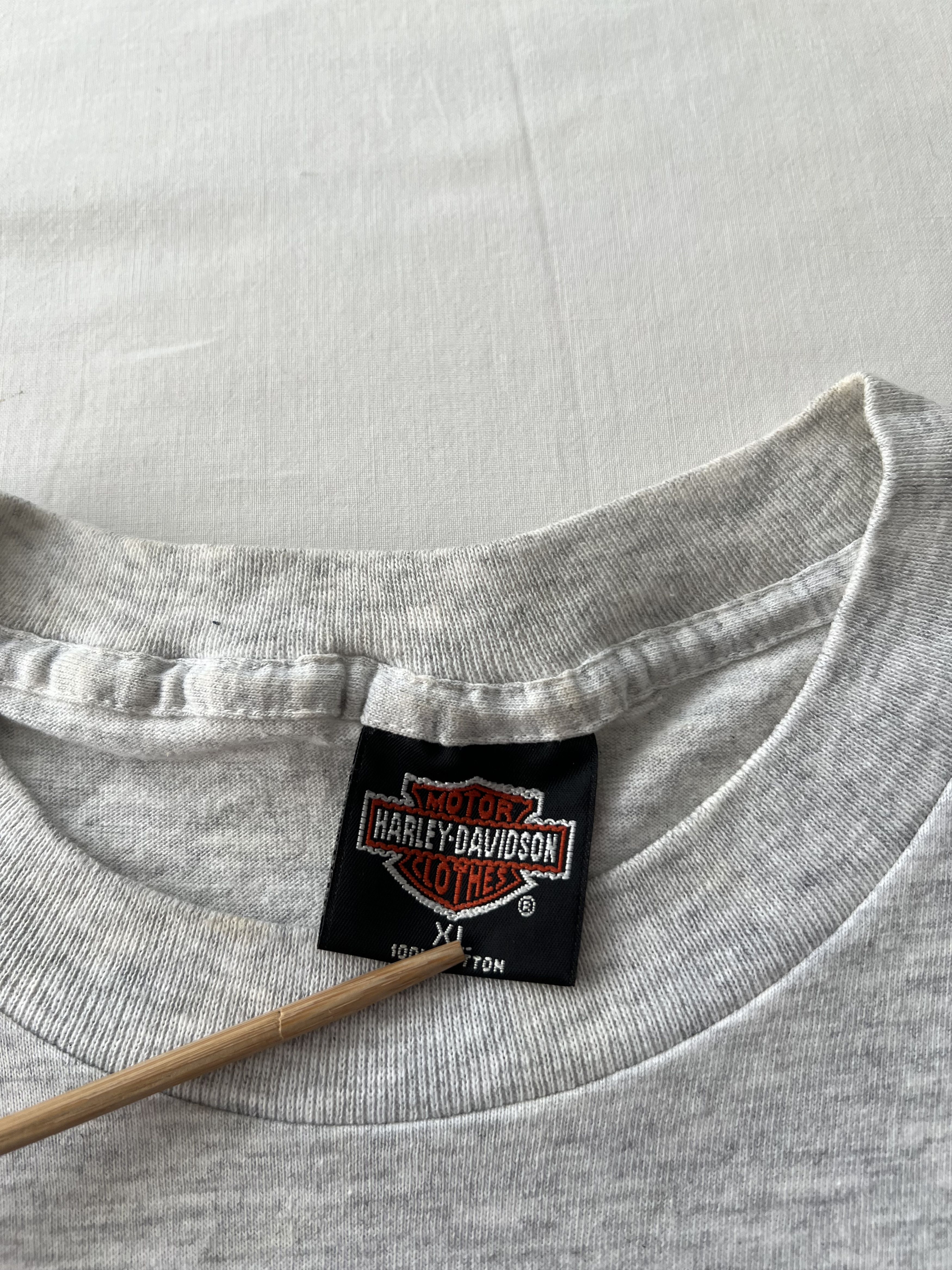 Harley Davidson Vintage 1994 Harley Davidson Hog Rally Eagle Gray T-shirt Size US XL / EU 56 / 4 - 15 Thumbnail