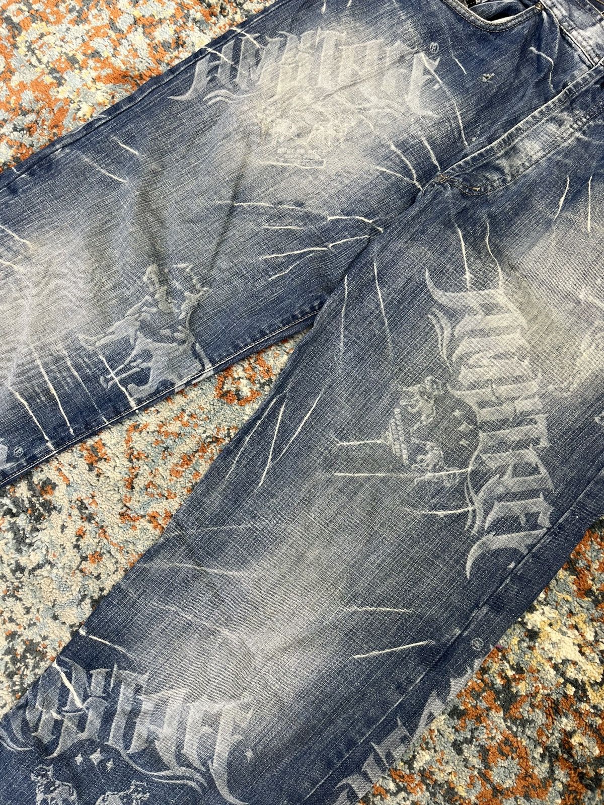 Japanese Brand × Vintage Vintage y2k Amstaff Wear print denim pitbull AOP graphic Size US 34 / EU 50 - 4 Thumbnail