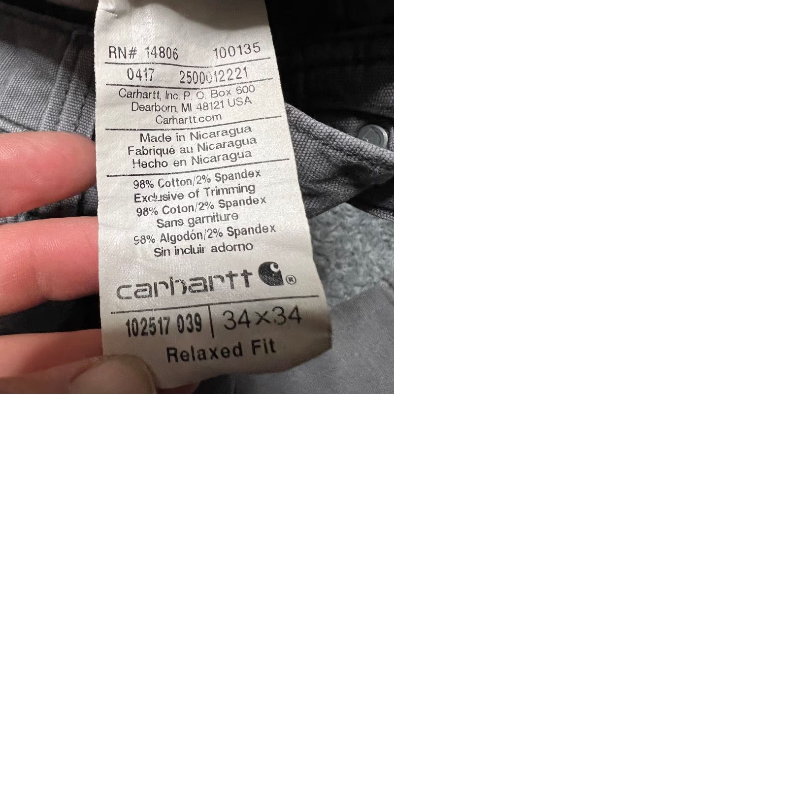 Carhartt Carhartt Pants Mens 34 x34 Gray Relaxed Canvas Distressed Work Chino Regular Mens 34 Gray 32in Inseam Size US 34 / EU 50 - 9 Thumbnail