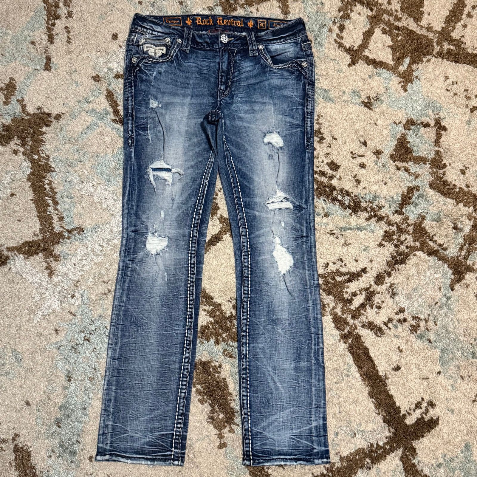 Rock Revival Rock Revival Womens Damyan Straight Jeans Size 30x30 Y2K Size 30" / US 8 / IT 44 - 2 Thumbnail