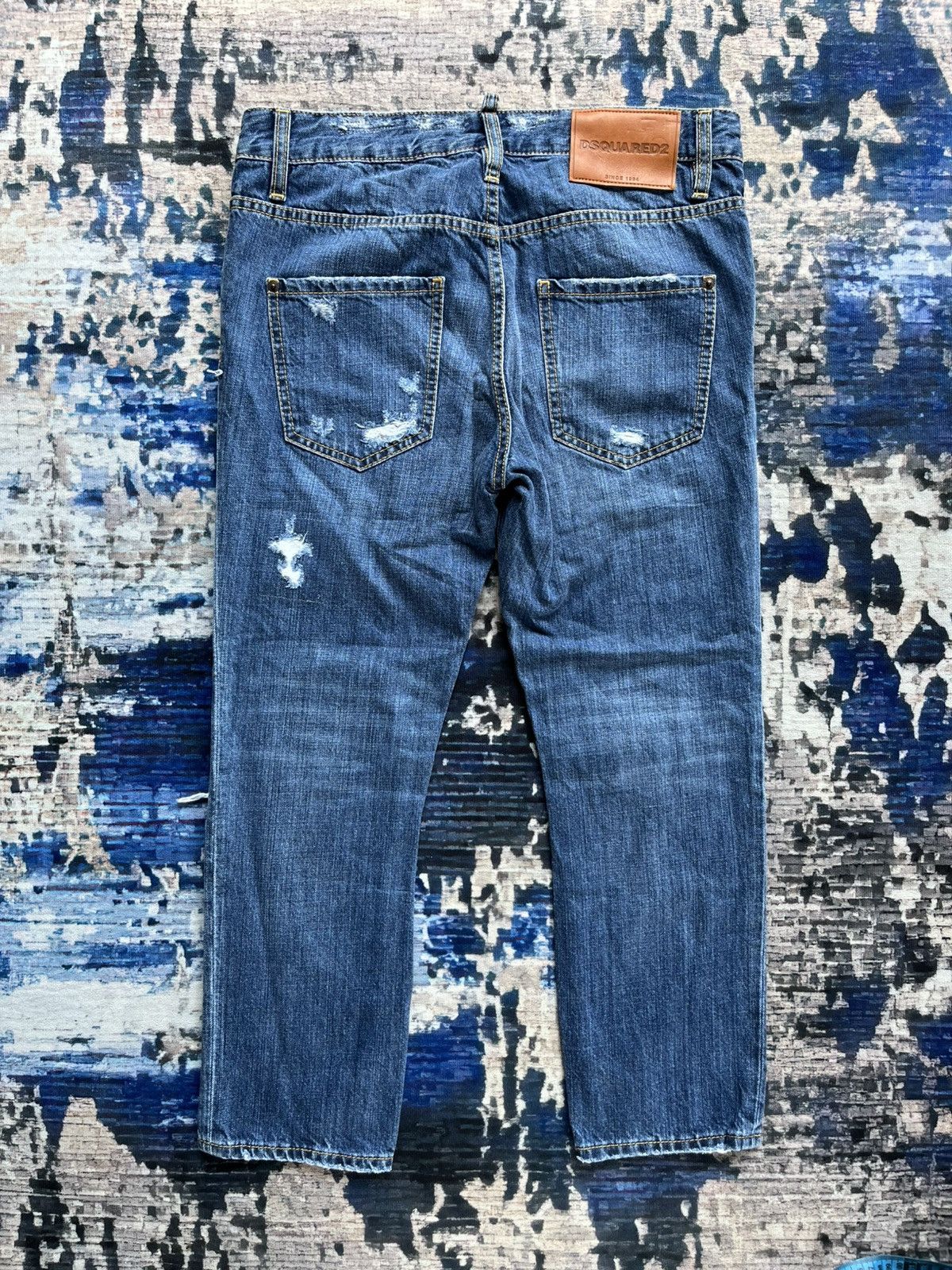 Dsquared2 💦DSQUARED2 Distressed Style Denim Jeans Size 38" / US 16 / IT 52 - 2 Thumbnail
