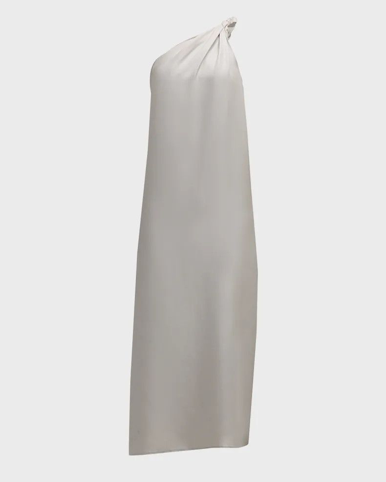 Loulou de Saison o1s22i1n1024 Maxi One-Shoulder Dress in Grey Size S / US 4 / IT 40 - 1 Thumbnail