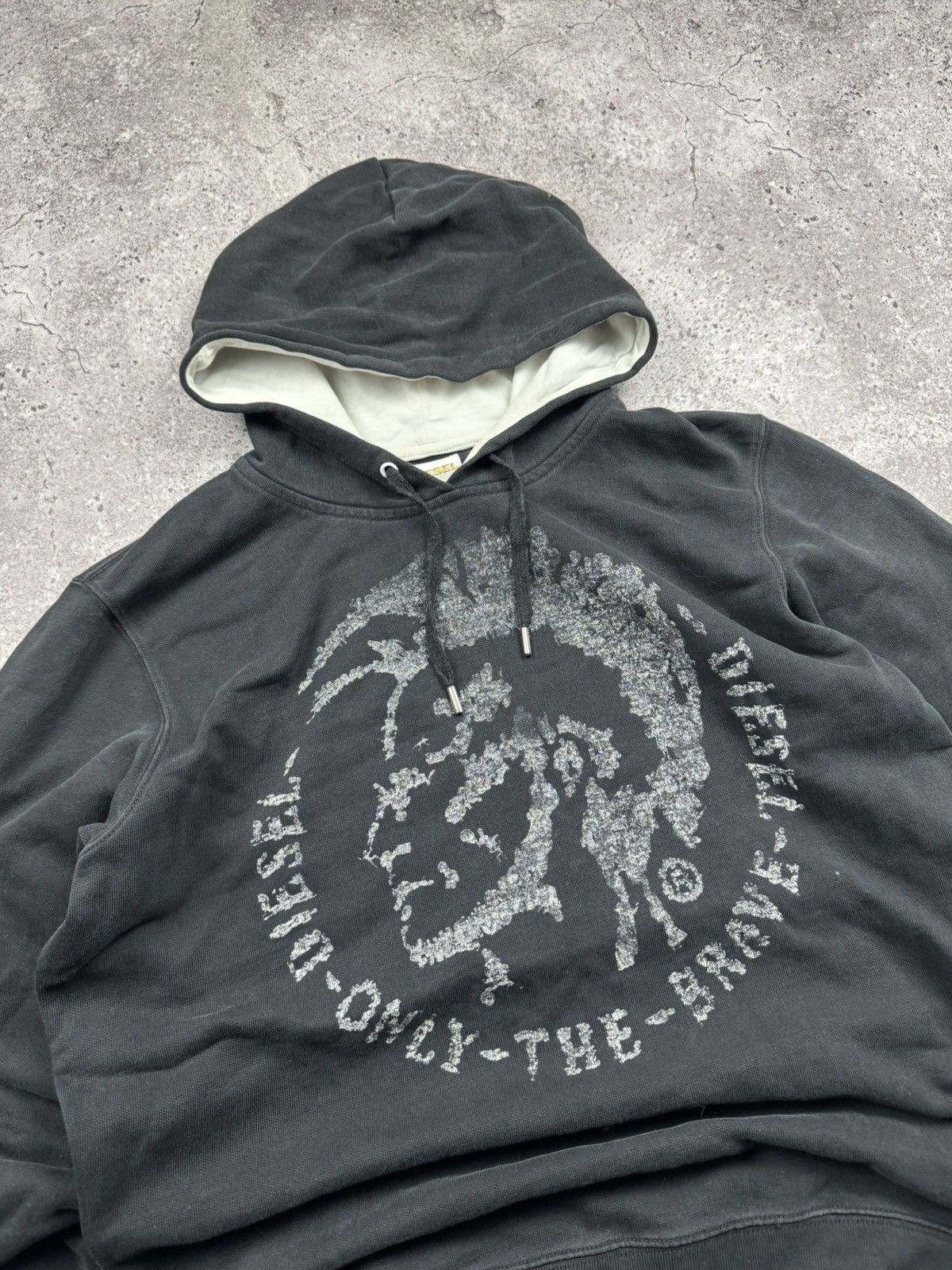 Diesel Vintage Y2K Diesel Face Punk Big Logo Black Hoodie Hooded Size US L / EU 52-54 / 3 - 2 Thumbnail