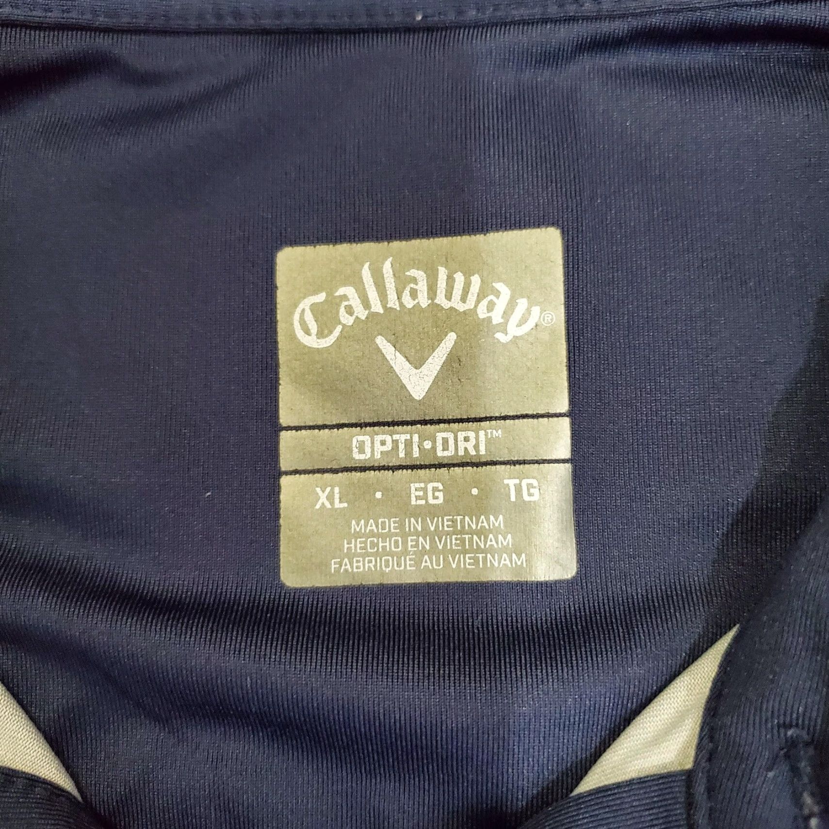 Callaway Callaway Polo Shirt Mens XL Navy White Chevron Opti-Dri Golf Performance Short Sleeve Size US XL / EU 56 / 4 - 3 Thumbnail