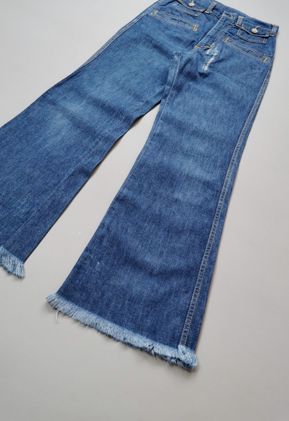Lee 70s Vintage Lee Bell Bottoms Flared Bootcut Jeans Talon Zip Size US 27 - 2 Thumbnail