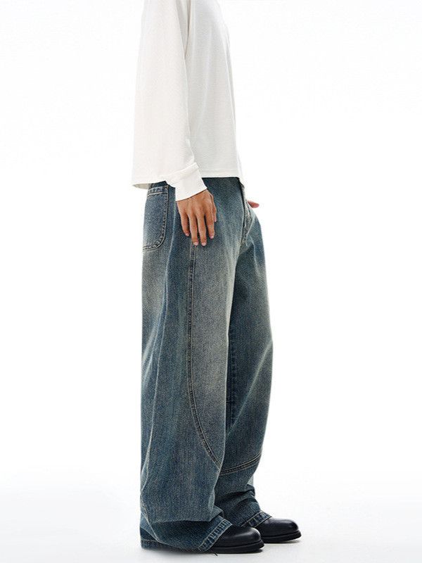 Vintage American street style retro curved blade patchwork jeans Size US 32 / EU 48 - 3 Thumbnail