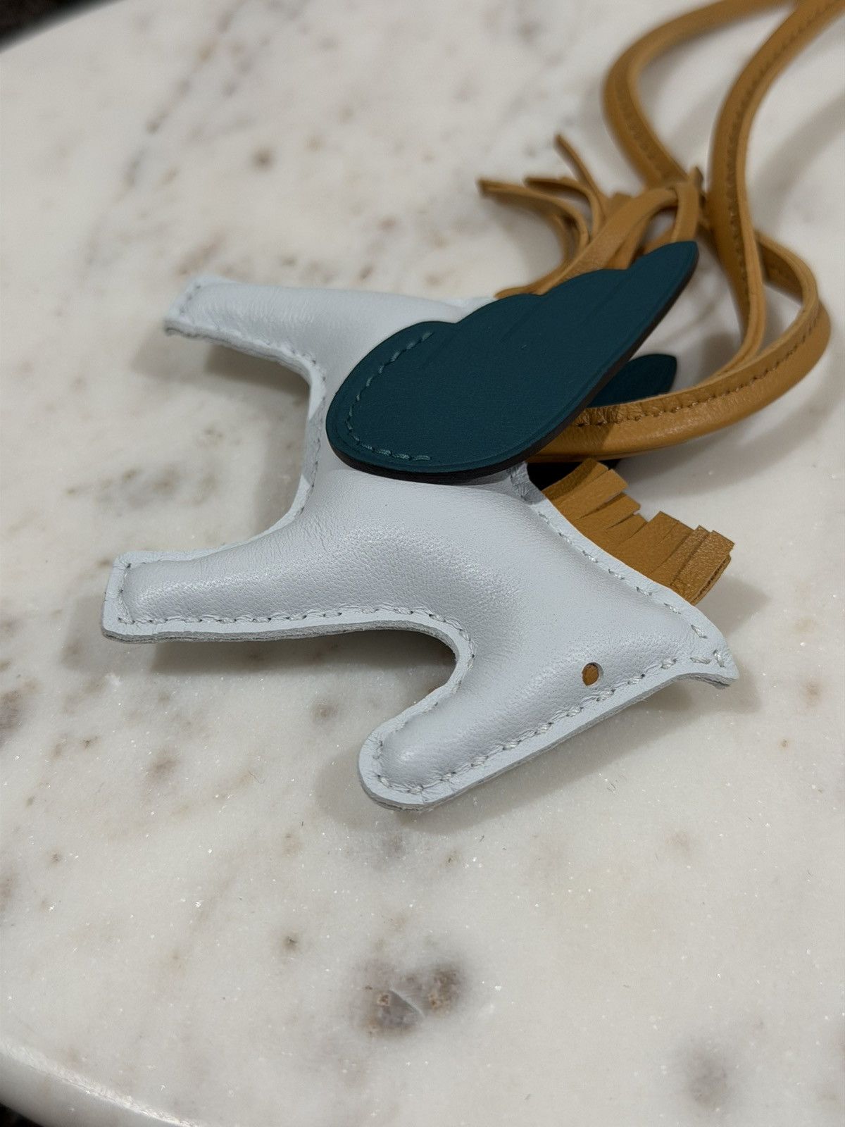 Hermes Hermes Blue/Brown Leather MM Rodeo Pegasus Horse Bag Charm Size ONE SIZE - 8 Thumbnail