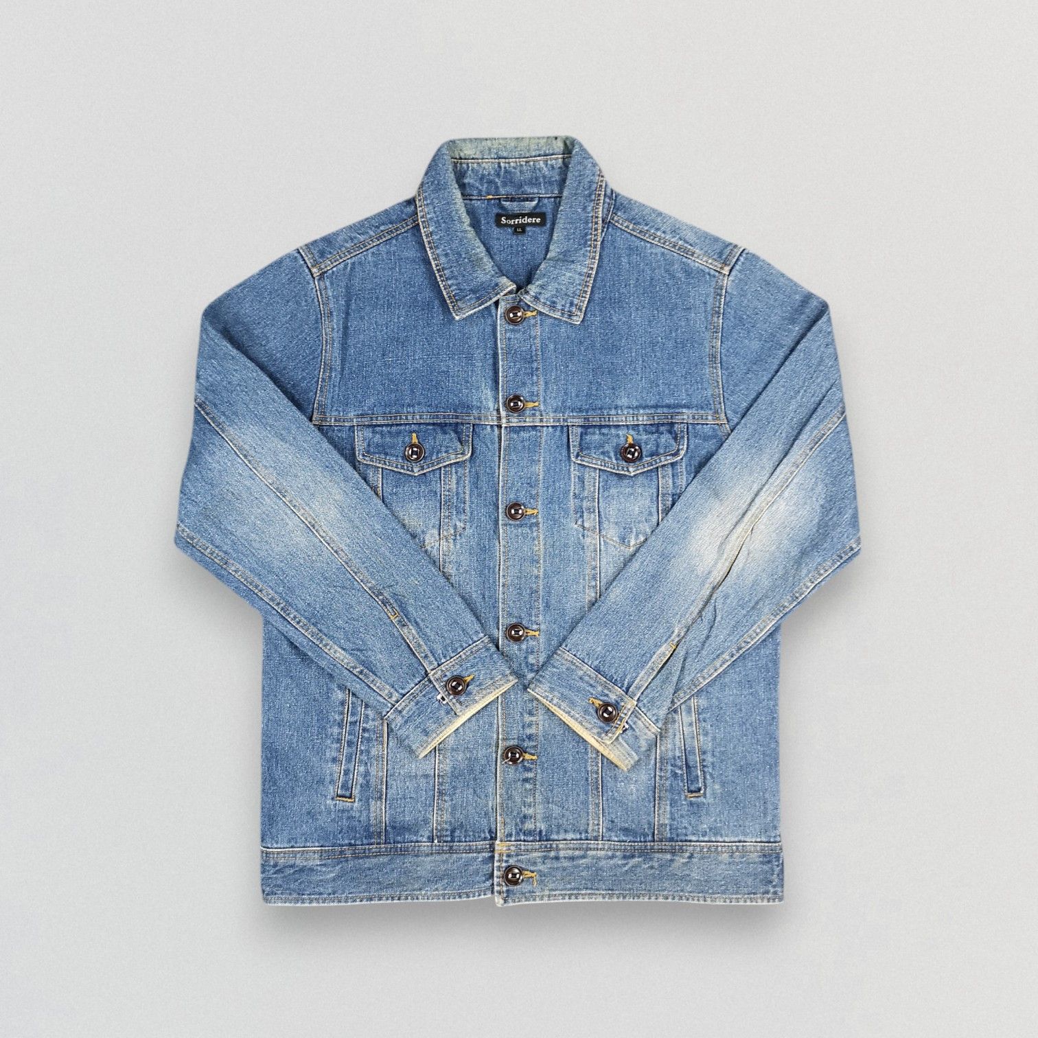 Japanese Brand Japanese Brand Sorridere Denim Trucker Jacket Size US L / EU 52-54 / 3 - 1 Thumbnail