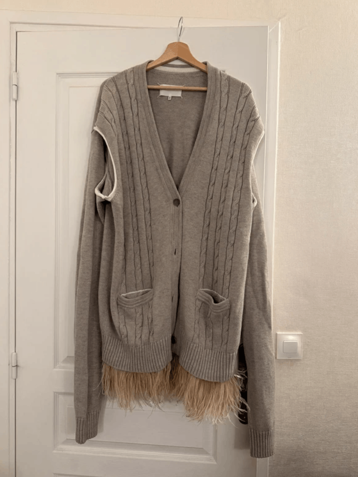 Maison Margiela MAISON MARGIELA Sweater Cardigan feathers 2019 Artisanal Size S / US 4 / IT 40 - 1 Thumbnail