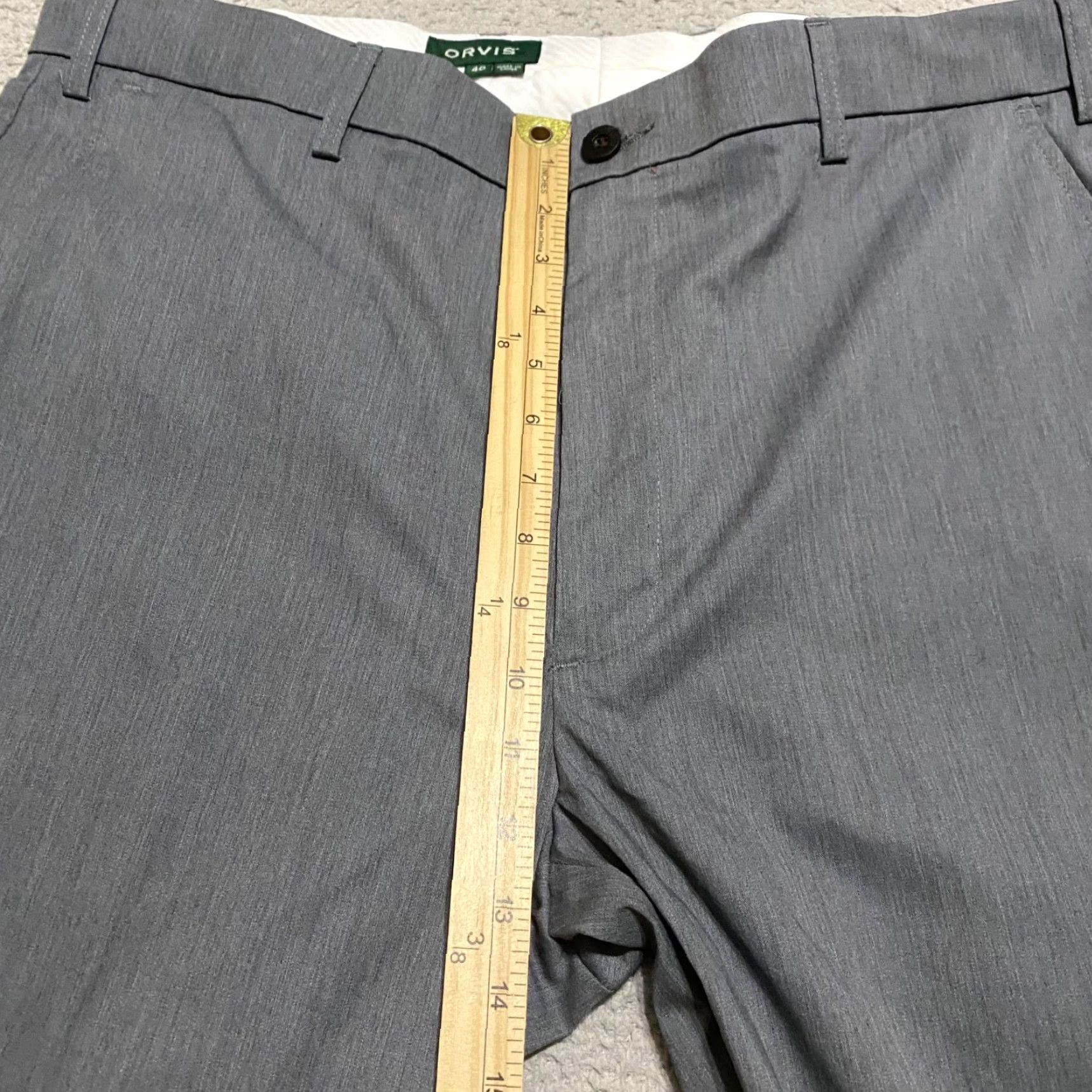 Orvis Orvis Mens Dress Pants Gray 40 Regular Straight Flat Front Waist 38 Inseam 29 Button Zip Vintage No Size US 40 / EU 56 - 6 Thumbnail