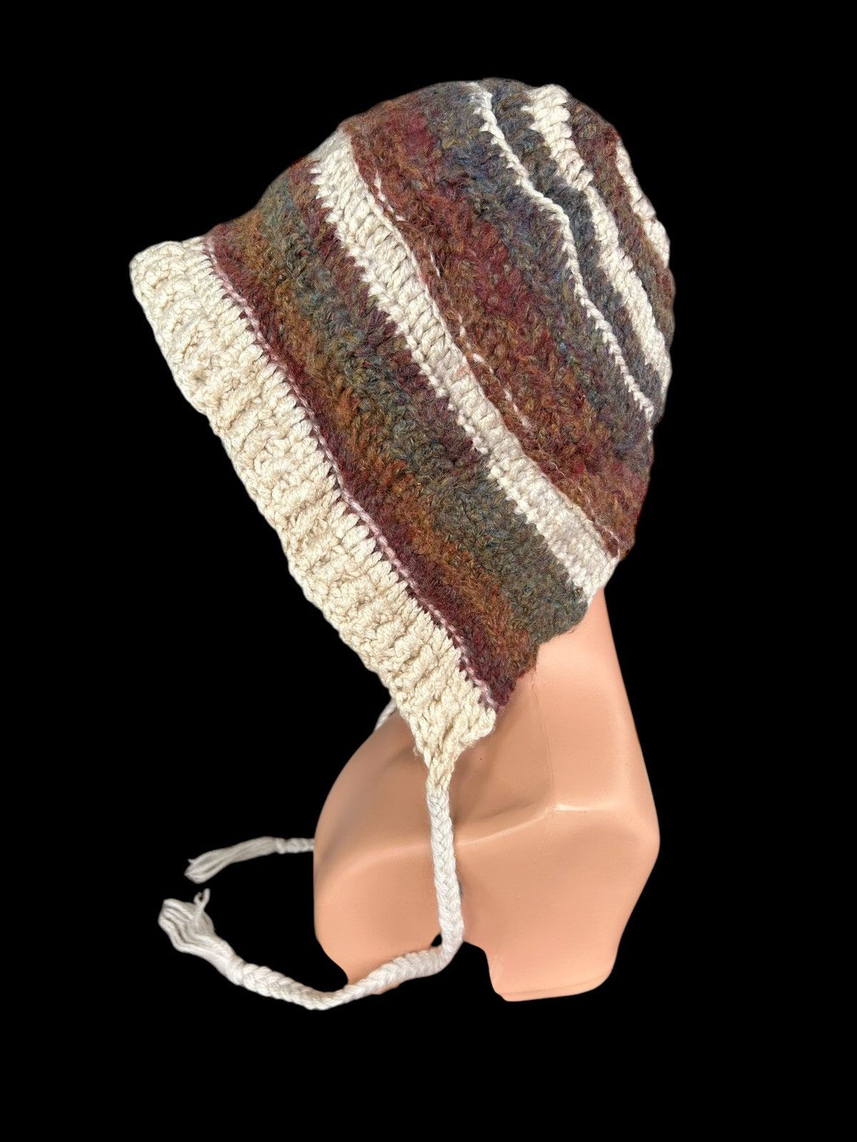 Japanese Brand × Kapital × Vintage Crochet Knitted Handmade hairy Beanie Hats Rare Size ONE SIZE - 5 Thumbnail