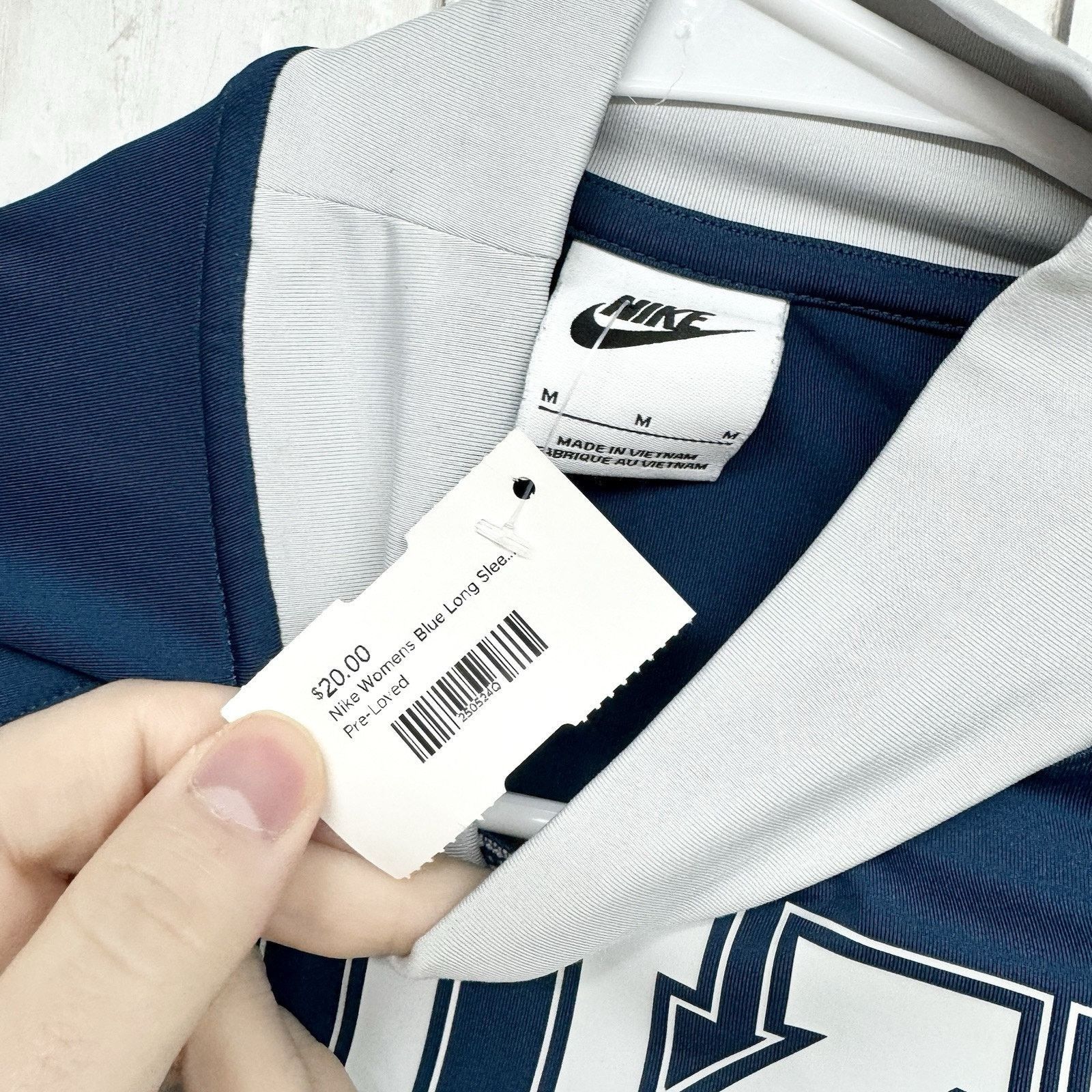 Nike Nike Sweater MD Long Sleeve Crop Graphic Logo Blue Mock Neck Size M / US 6-8 / IT 42-44 - 3 Thumbnail