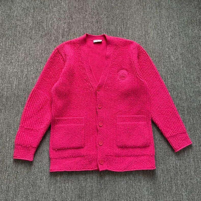 Balenciaga Balenciaga Pink V-neck wool knit cardigan jacket Size M / US 6-8 / IT 42-44 - 1 Thumbnail