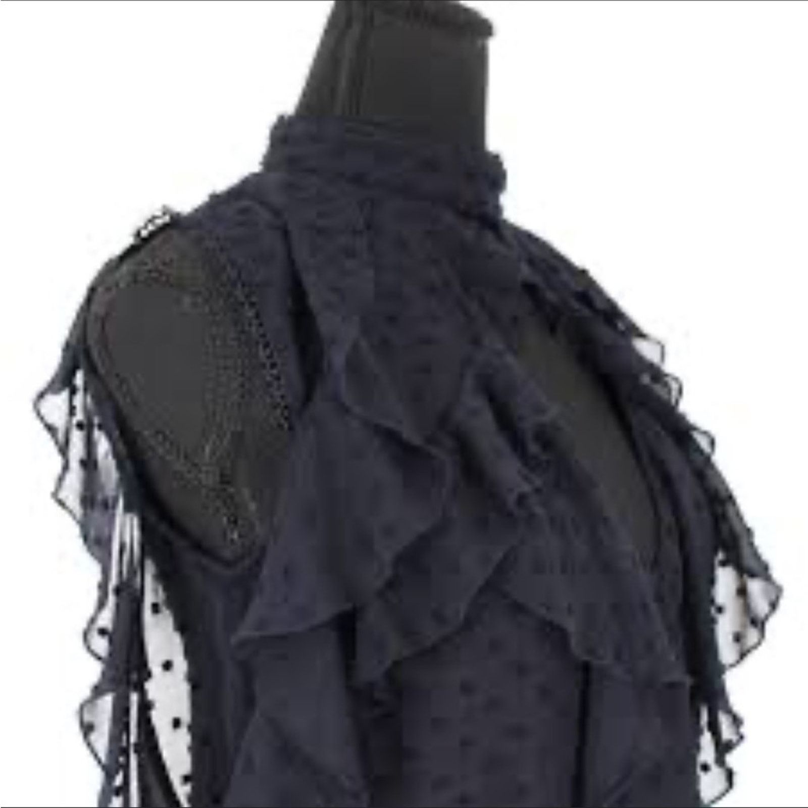 NICHOLAS 136 Nicholas $695 Navy Ruffle Trim Blouse Size 2 Size XS / US 0-2 / IT 36-38 - 9 Thumbnail