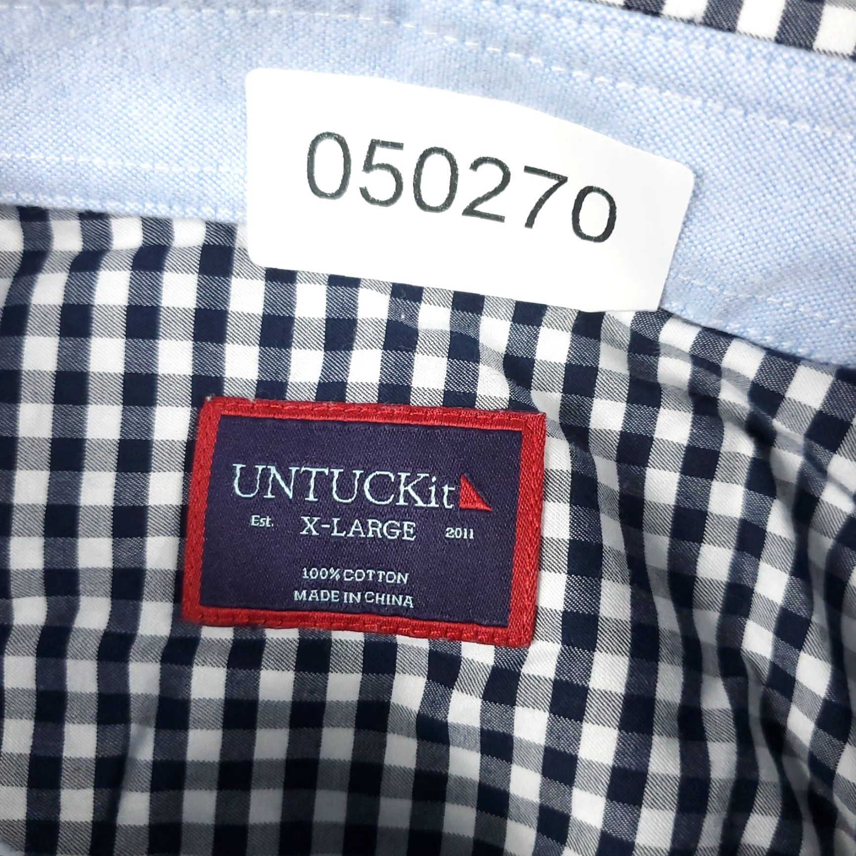 UNTUCKit UNTUCKit Blue Check Button-Up Shirt Men's XL Long Sleeve Classic Casual Size US XL / EU 56 / 4 - 6 Thumbnail
