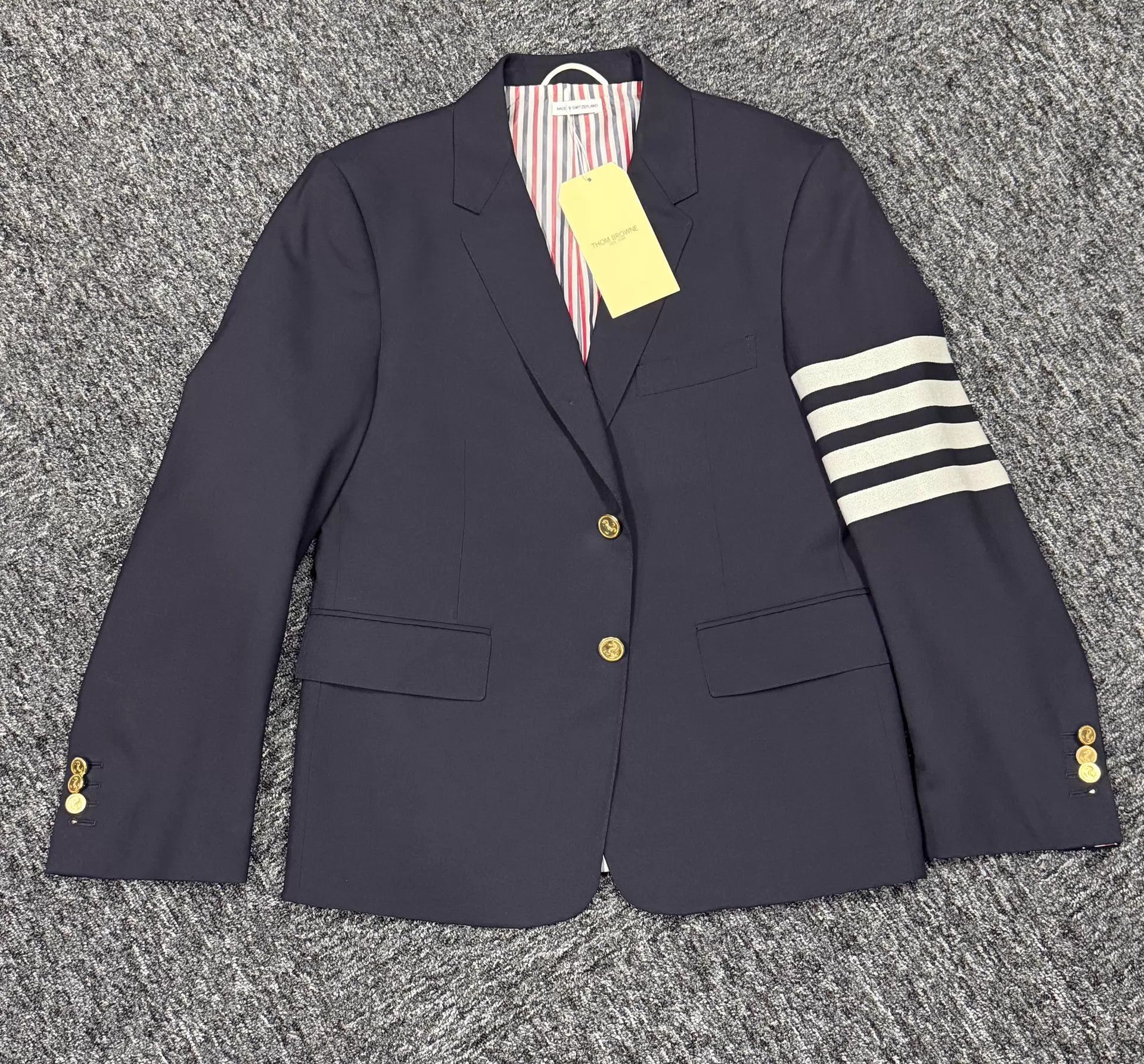Thom Browne Thom Browne Classic 4-Bar Navy Gold Button Suit Size 48R - 3 Thumbnail
