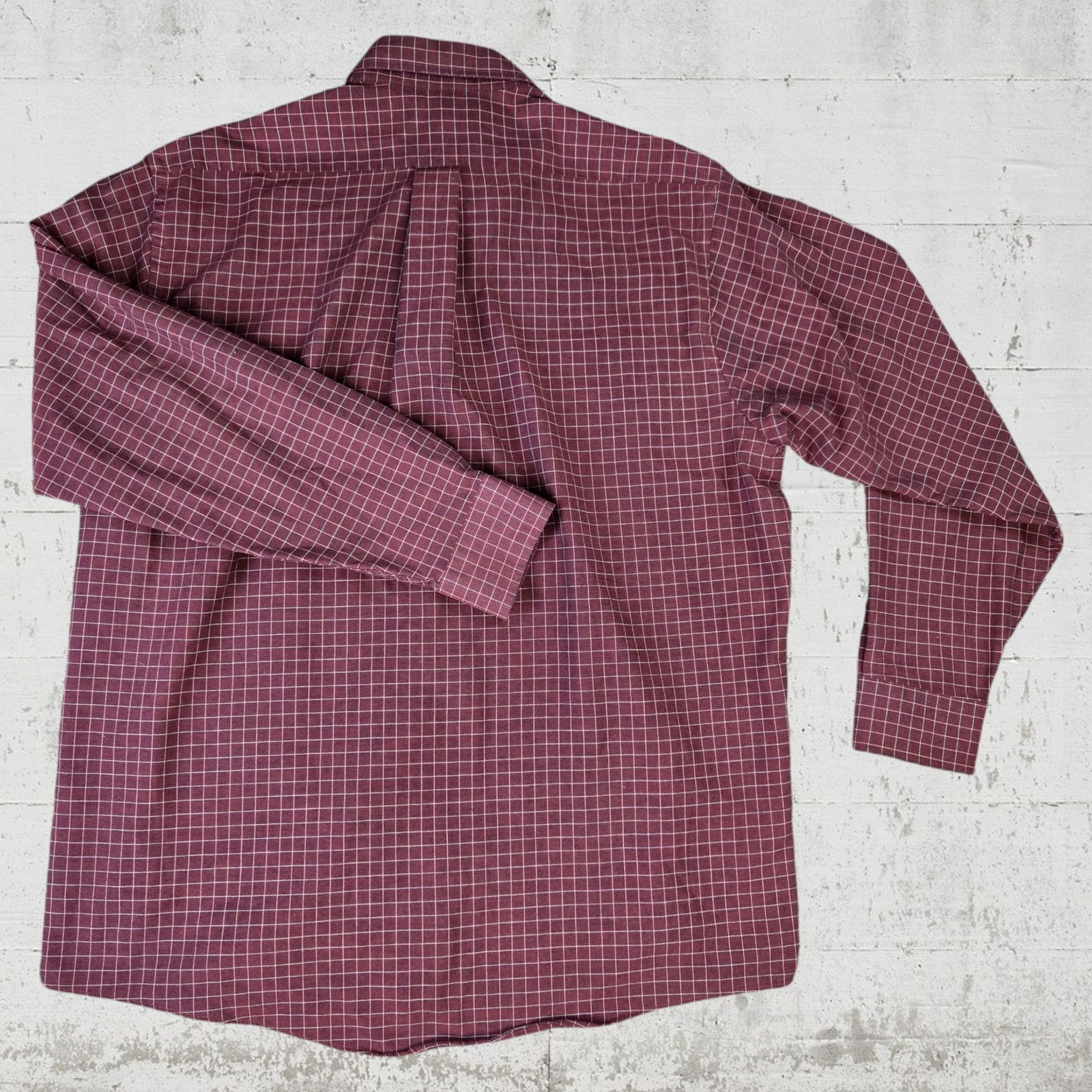 Vintage Vintage Dark Red Plaid Oxford Shirt Size 17 Size US L / EU 52-54 / 3 - 7 Thumbnail