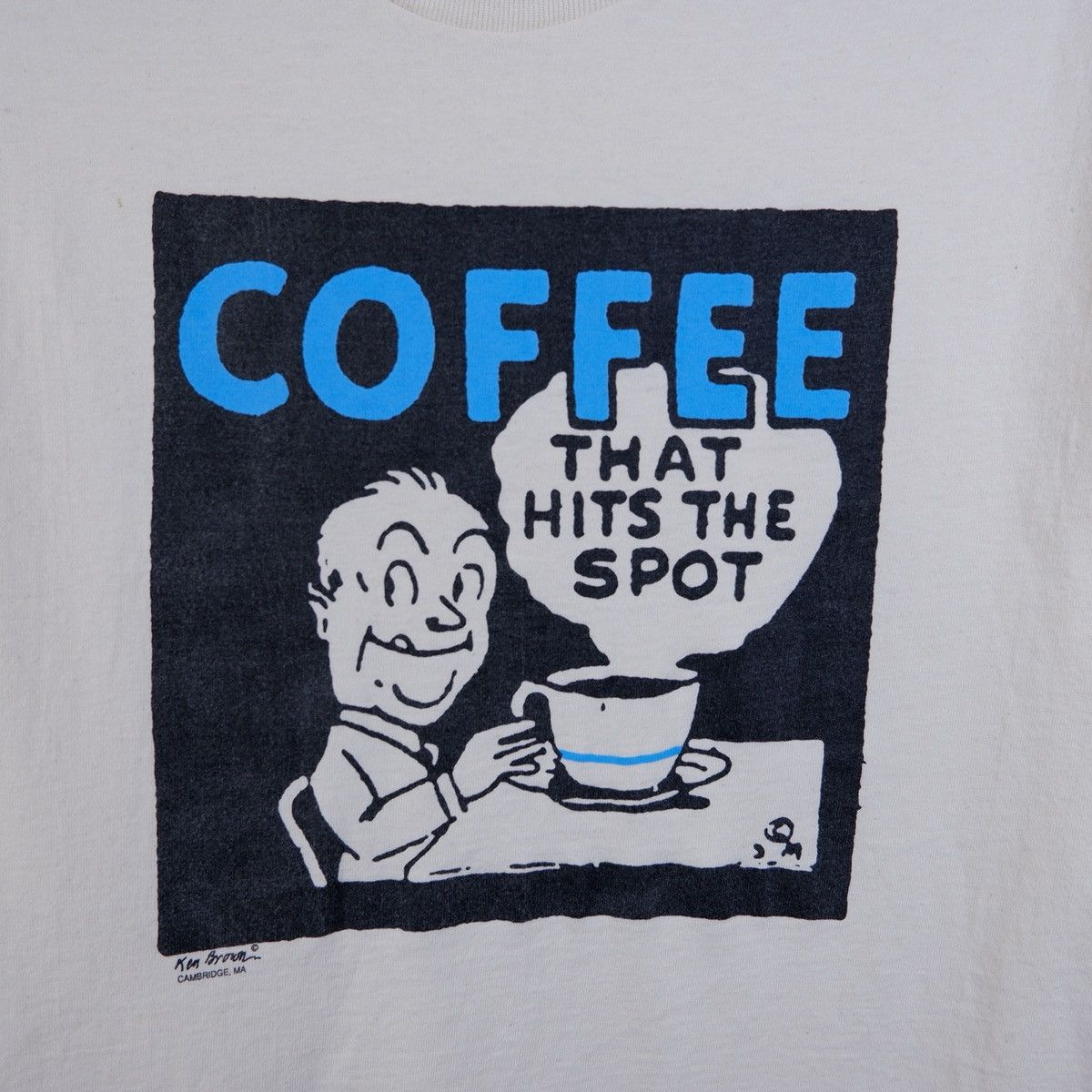 Hanes Vintage Ken Brown Coffee Hits the Spot T-shirt | Size M Size US M / EU 48-50 / 2 - 2 Thumbnail