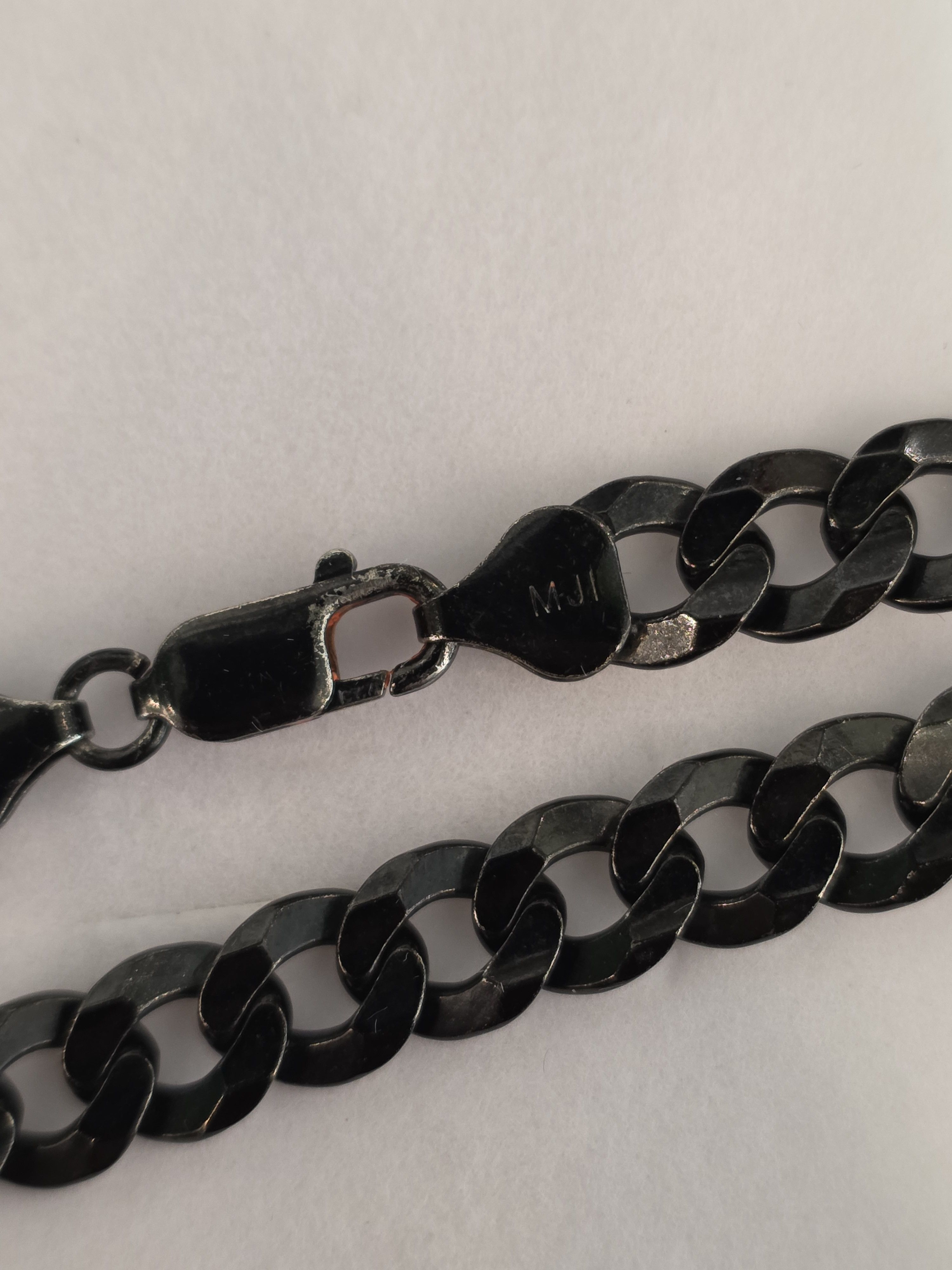 Jewelry 925 Sterling Silver Black Chain 20" Solid Silver Size ONE SIZE - 5 Thumbnail