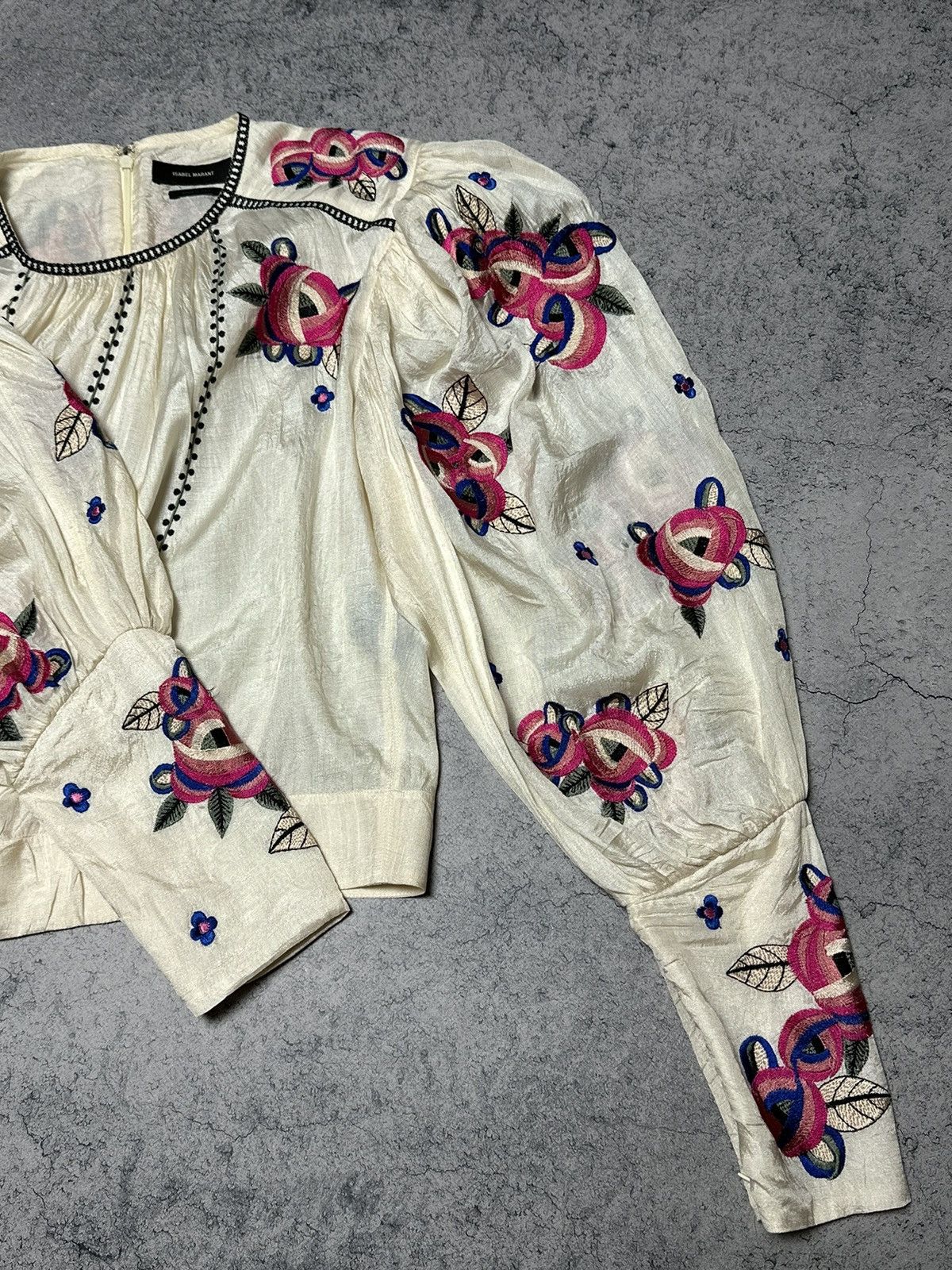 Isabel Marant Isabel Marant Ciameli Embroidered Floral Silk Blouse Size M / US 6-8 / IT 42-44 - 7 Thumbnail