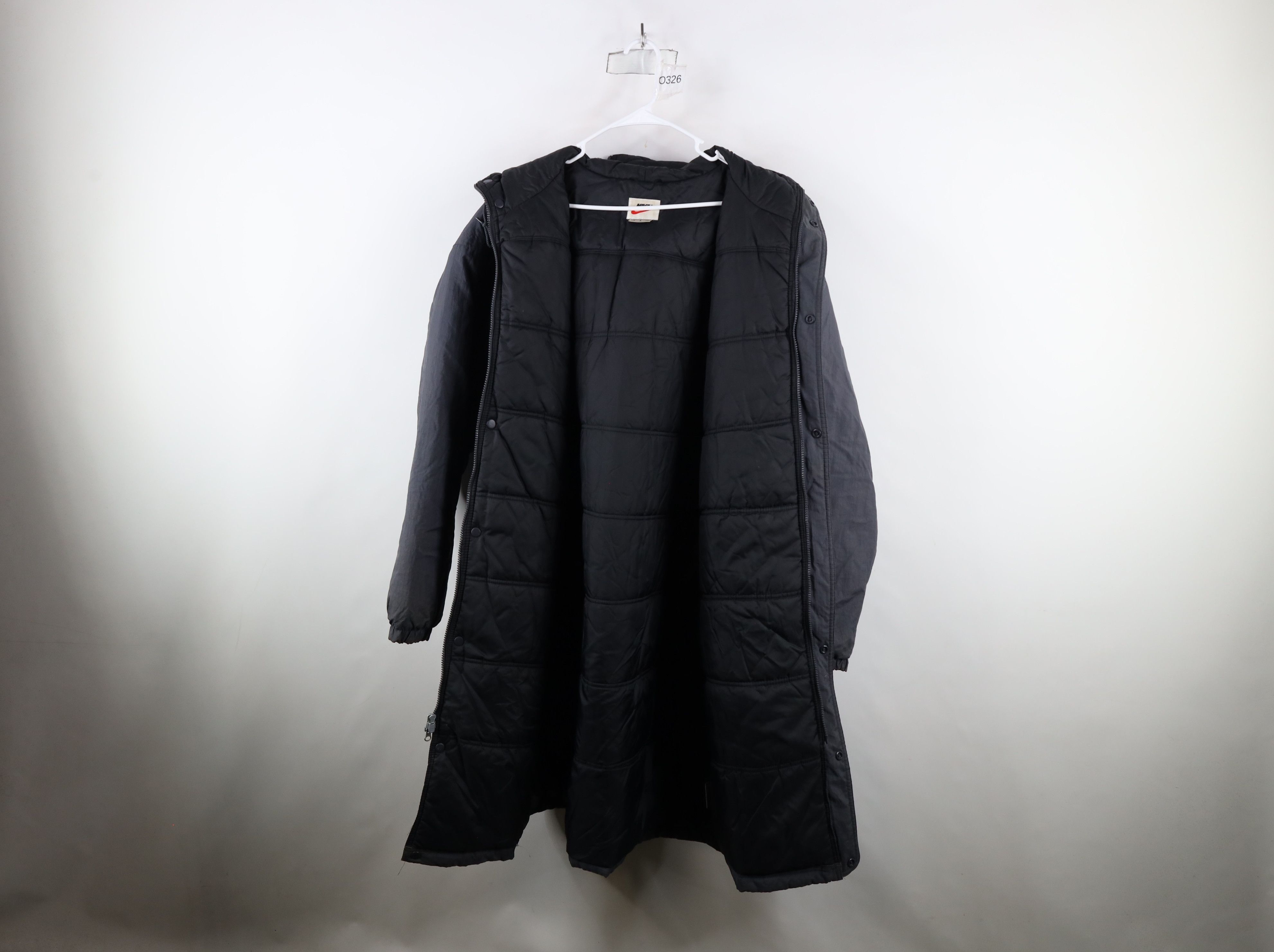 Nike × Vintage Vintage 90s Nike Swoosh Cape Hooded Full Length Parka Jacket Size US L / EU 52-54 / 3 - 9 Thumbnail