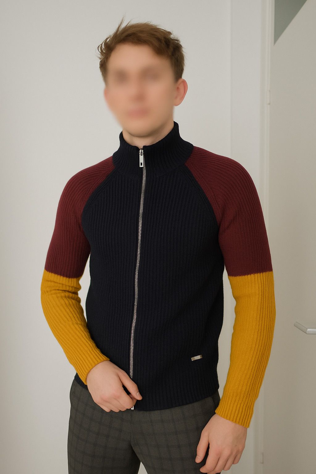 Dsquared2 DSQUARED2 Colorblock Ribbed Full-Zip Knit Sweater Size US M / EU 48-50 / 2 - 2 Thumbnail