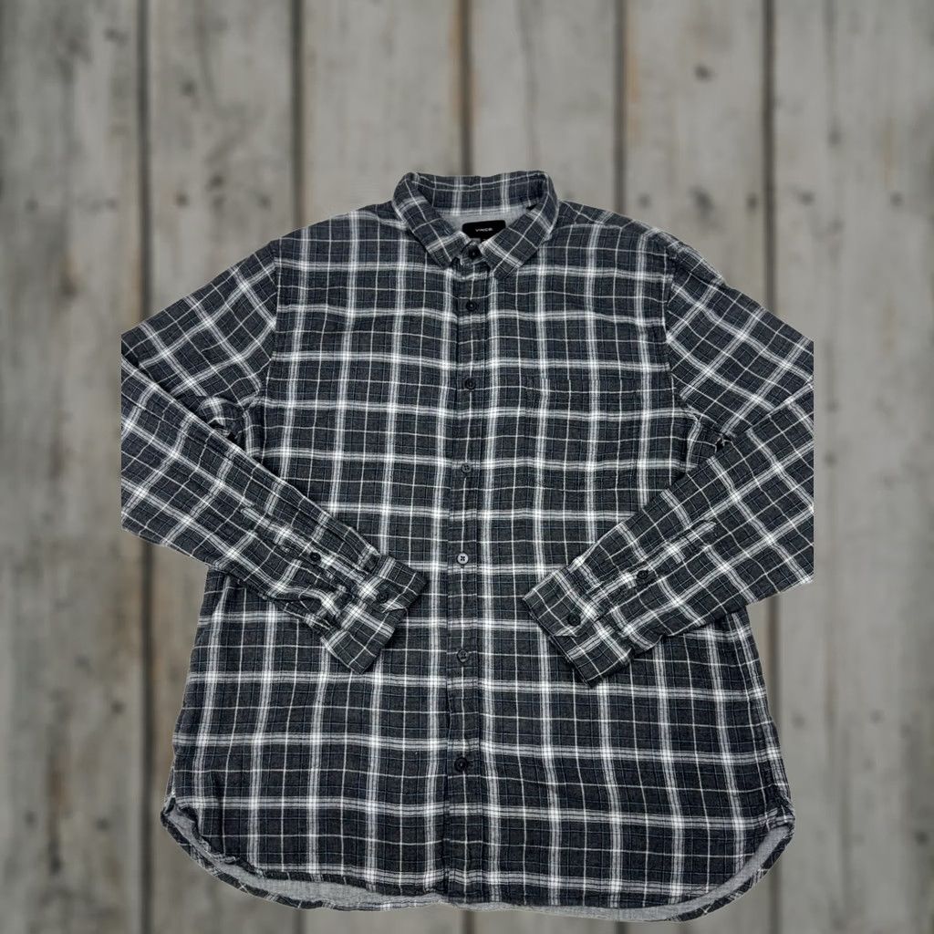 Vince Vince Plaid Lightweight Flannel Shirt Button-Up Long Sleeve Men's XL Blue Gray Size US XL / EU 56 / 4 - 1 Thumbnail