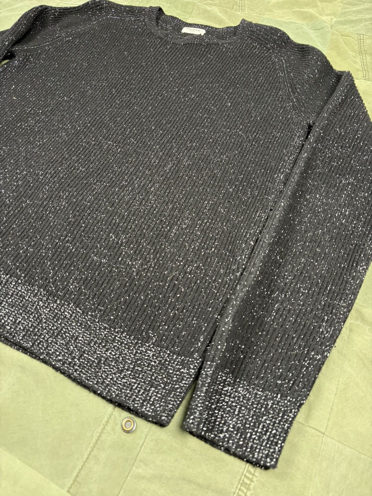 Saint Laurent Paris Metallic knit sweater Size US XL / EU 56 / 4 - 2 Thumbnail