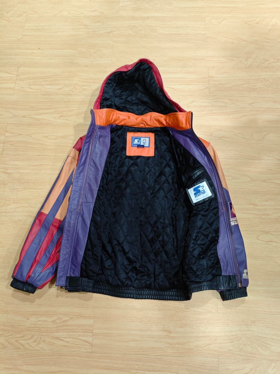 Starter Vintage Starter Phoenix Suns Leather Jacket Size US L / EU 52-54 / 3 - 3 Thumbnail