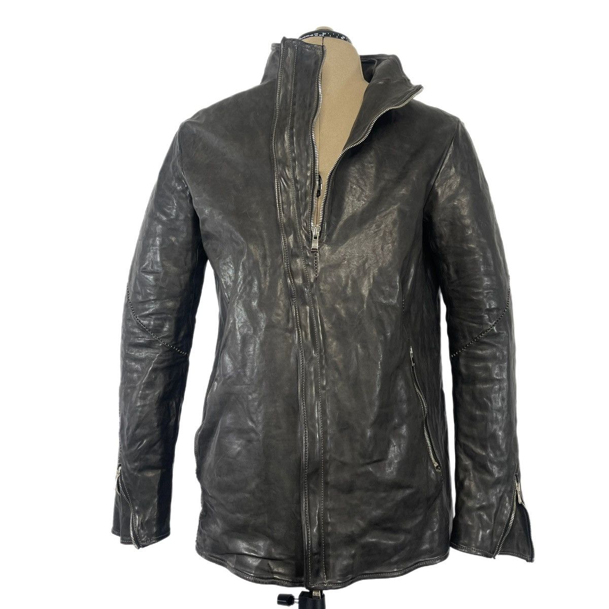 Incarnation Double-zip blouson jacket - high neck - black horse leather Size US XXL / EU 58 / 5 - 2 Thumbnail