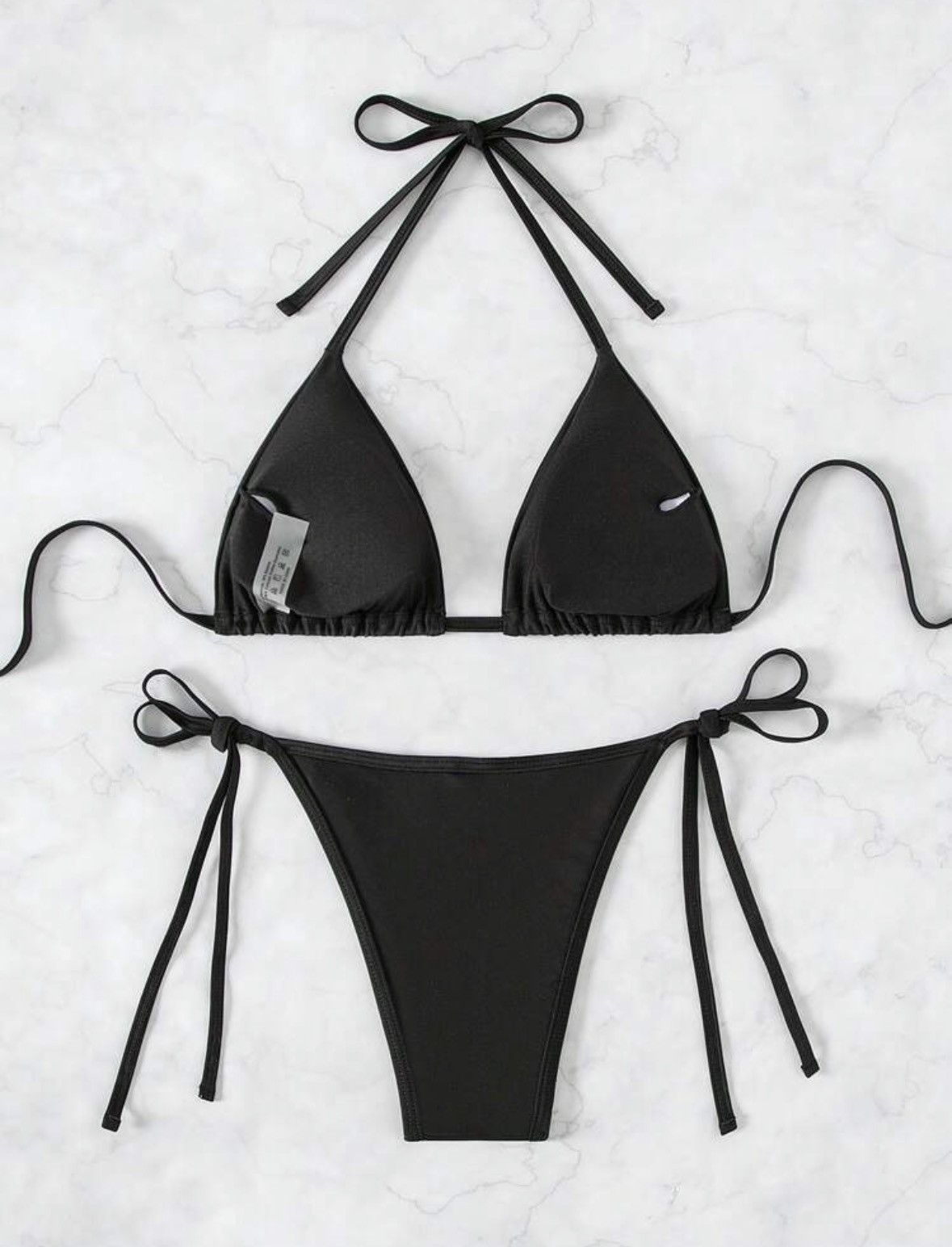 Other Trendy Black Rhinestone "Angel Baby" Bikini Set Size ONE SIZE - 2 Thumbnail