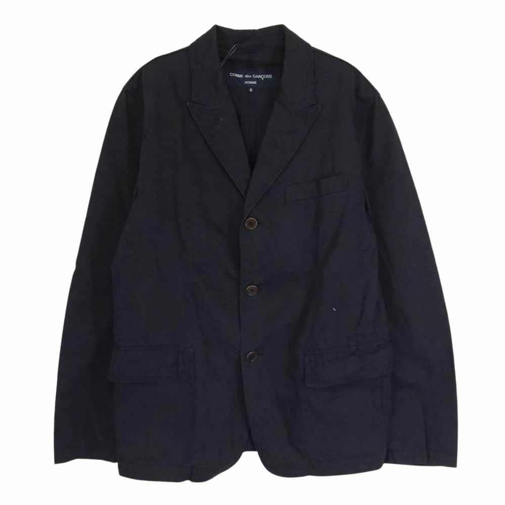 Comme des Garcons Homme Jacket Cotton 3 Button Tailored Plain Flap Pocket Navy Size US S / EU 44-46 / 1 - 1 Thumbnail