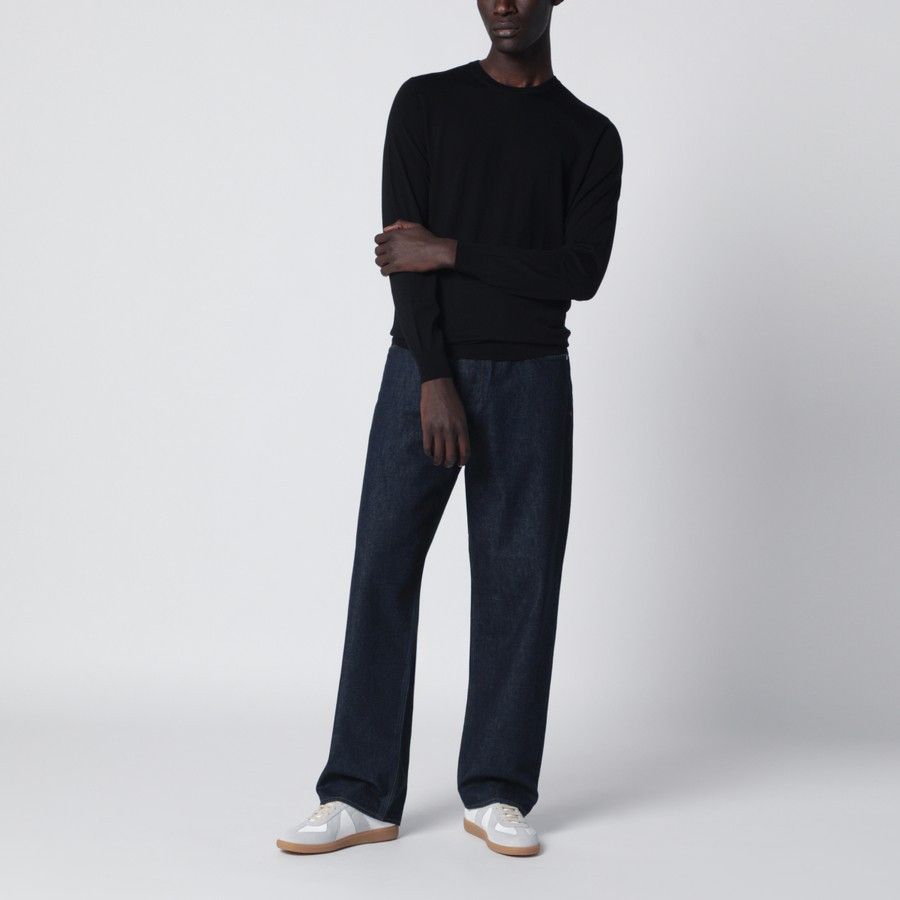 Drumohr o1d2blof0226 Wool Crew Neck Sweater in Black Size US M / EU 48-50 / 2 - 2 Thumbnail