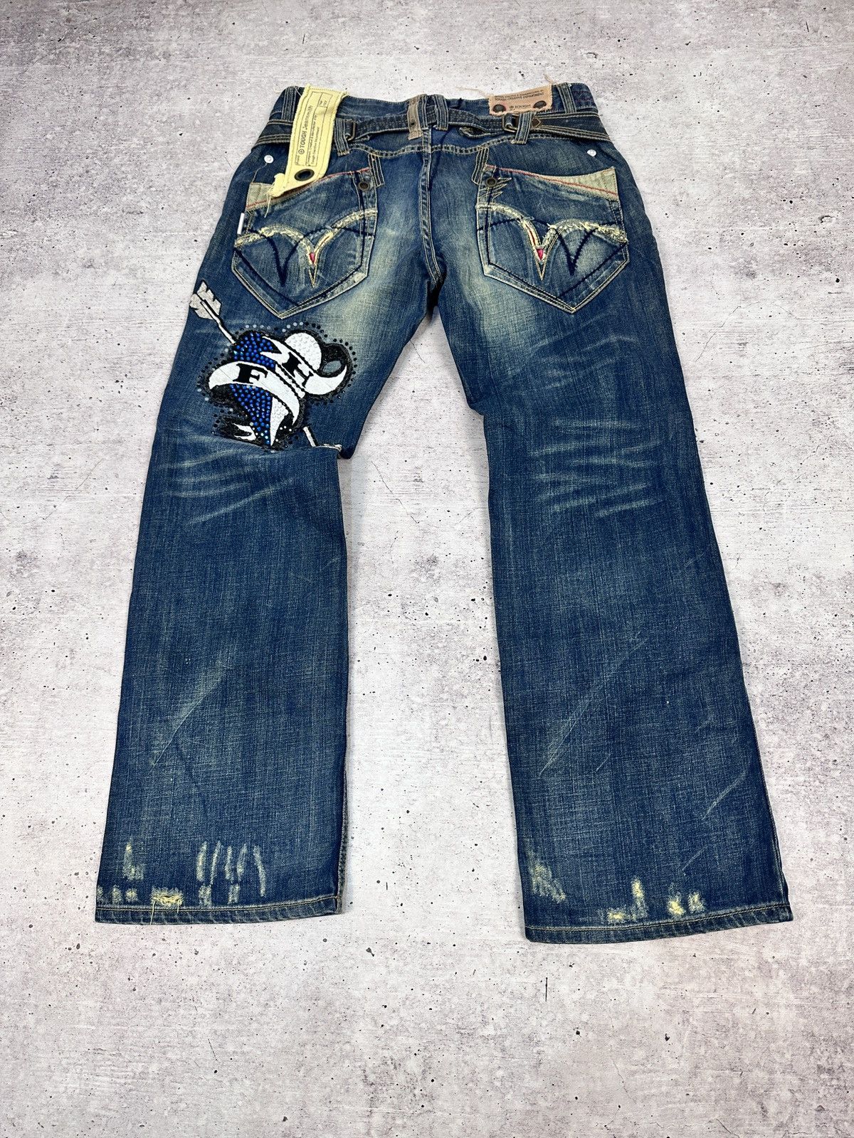 Other TOUGH Jeansmith Denim Pants Y2K Grunge Cyberpunk Techwear Size US 36 / EU 52 - 15 Thumbnail