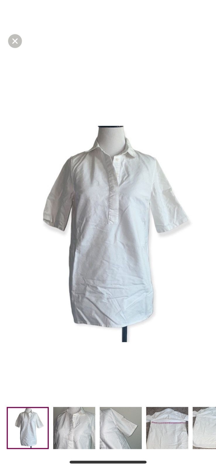 Levi's Levi’s small 1/4 button white blouse Size S / US 4 / IT 40 - 1 Thumbnail