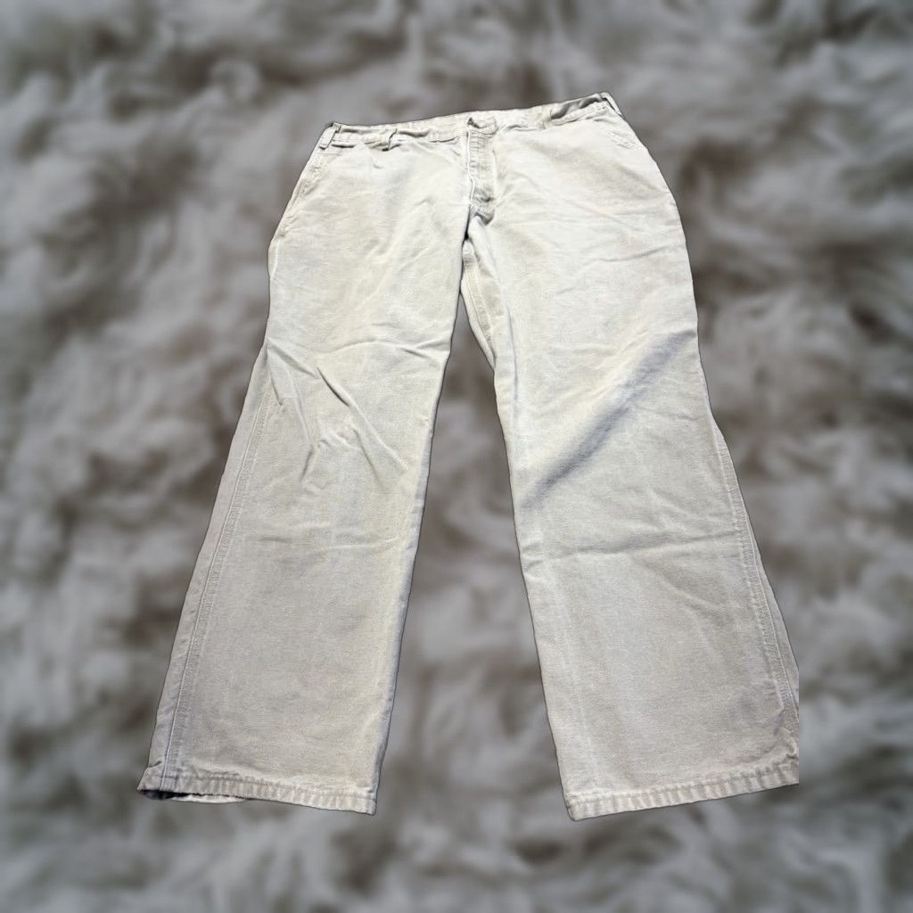 Carhartt Carhartt Jeans Mens 42x32 Dungaree Straight Denim Tan 5-Pocket Logo Zip Pocketless N/A DES 42X32 - Not Flaw Size US 42 / EU 58 - 1 Thumbnail