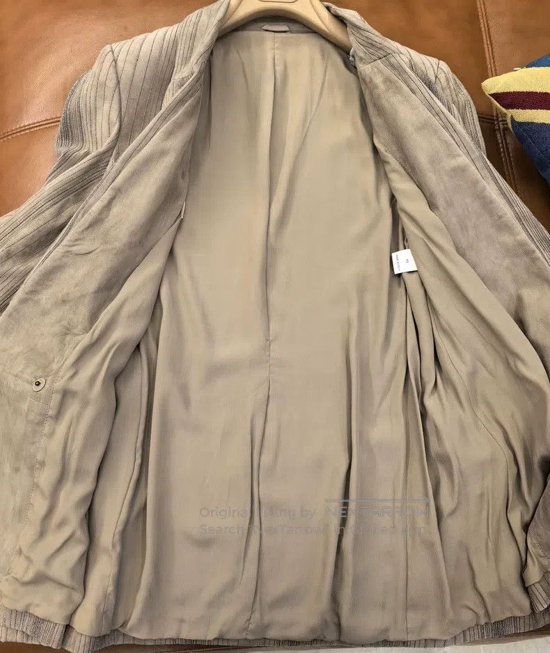 Brunello Cucinelli Brunello Cucinelli Suede leather suit jacket, 100% leather Size XS / US 0-2 / IT 36-38 - 4 Thumbnail