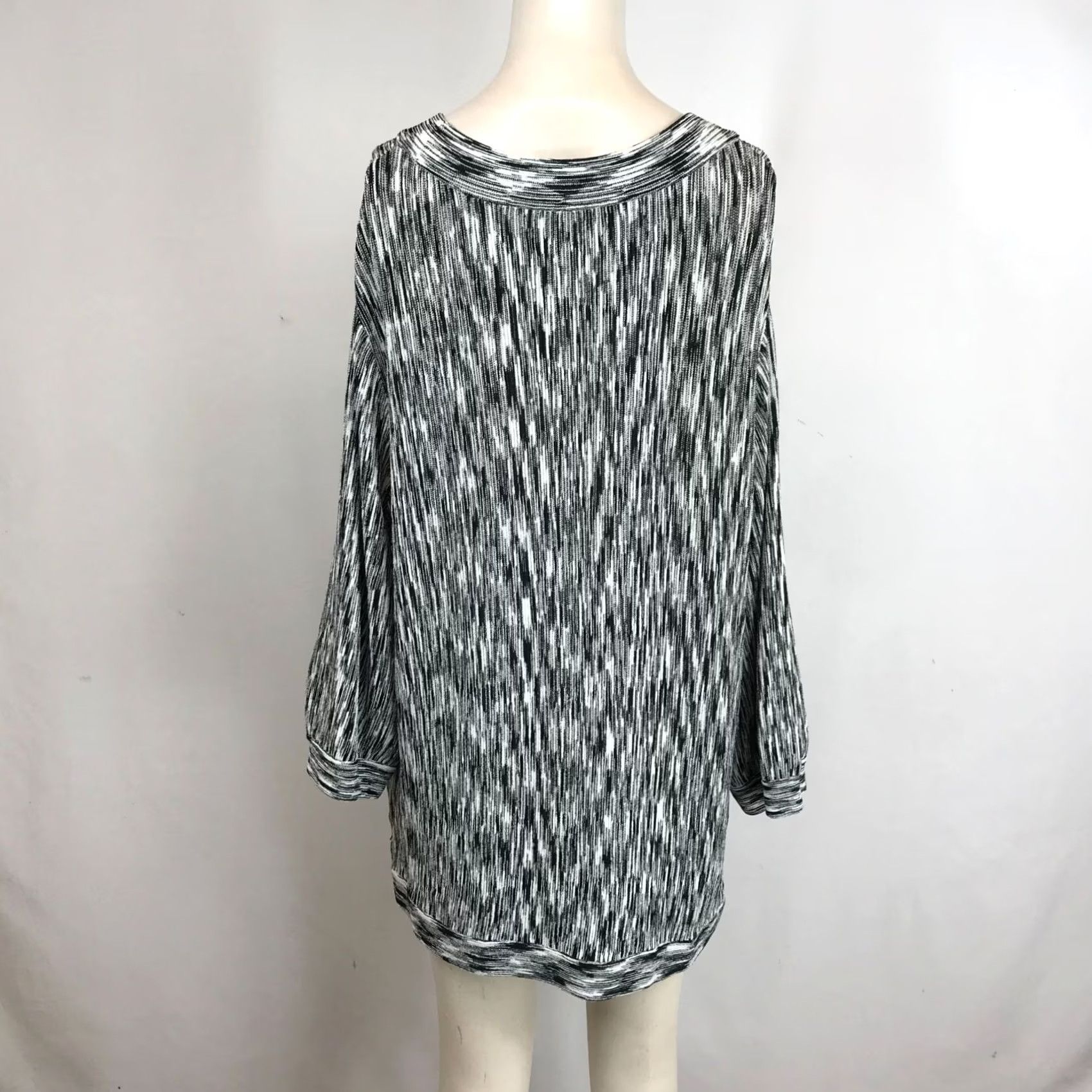 Jones New York Jones New York Women's 3X Black/White Round Neck 3/4 Sleeve Rayon Blend Top Size XXL / US 16-18 / IT 52-54 - 5 Thumbnail